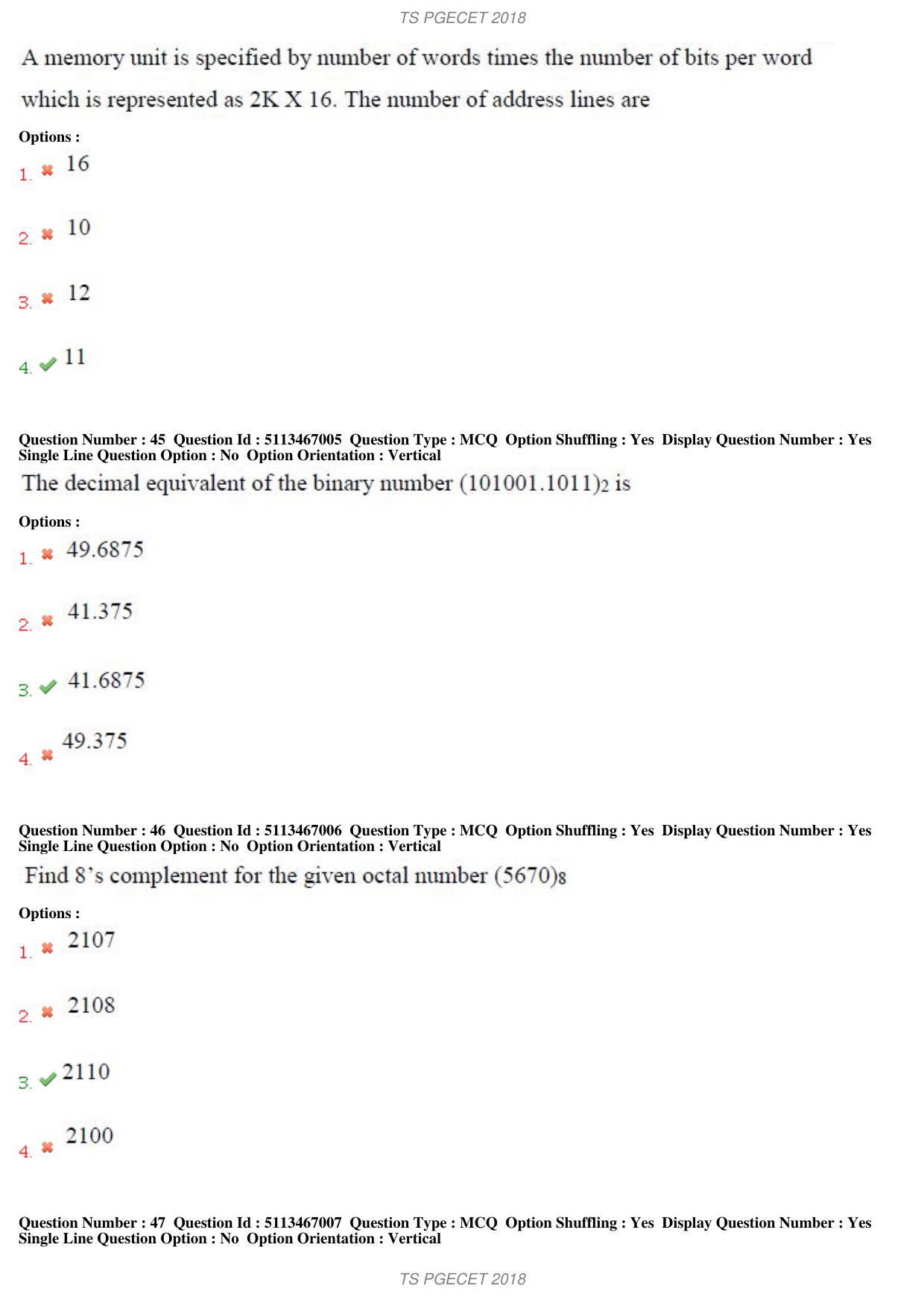 TS PGECET 2018: Computer Science & Information Tech Question Papers - Page 17