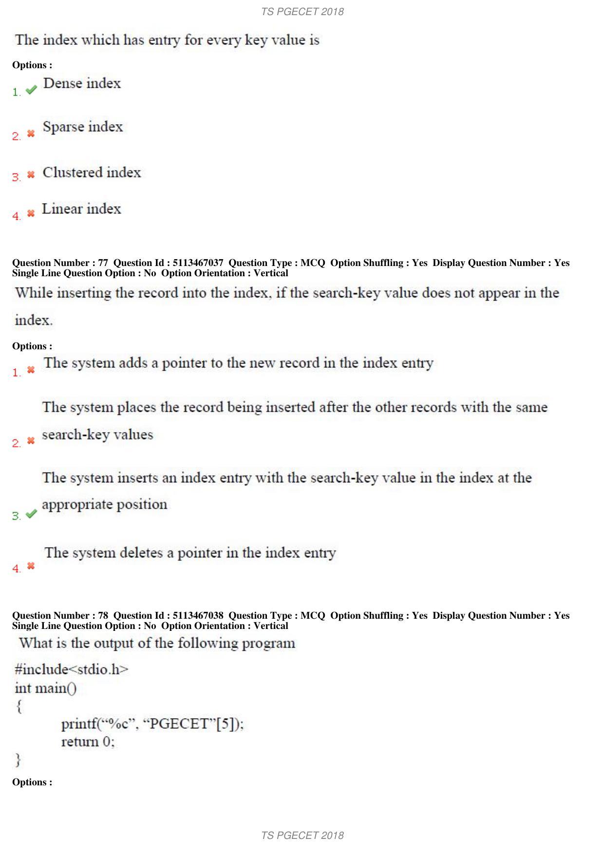 TS PGECET 2018: Computer Science & Information Tech Question Papers - Page 28