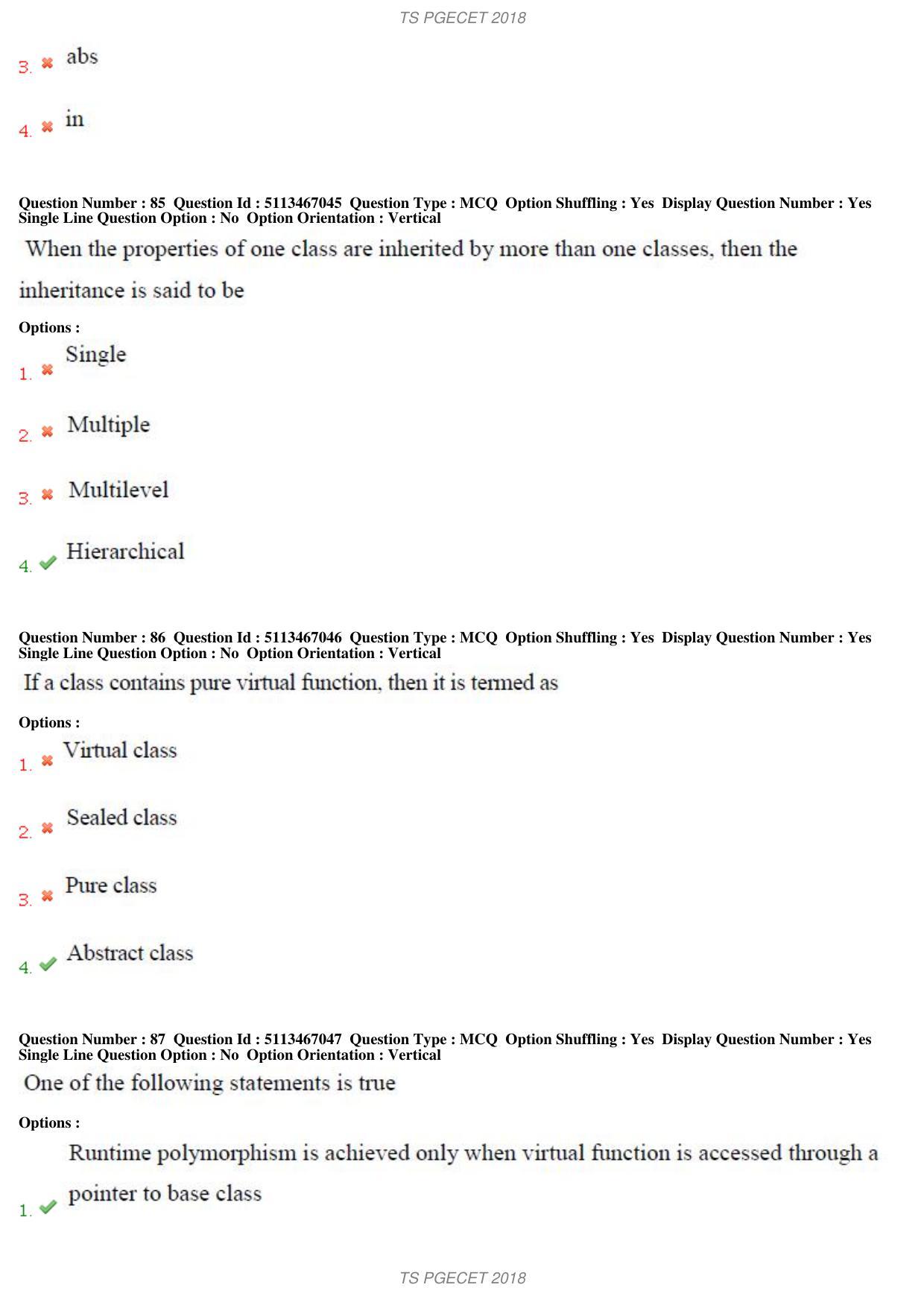 TS PGECET 2018: Computer Science & Information Tech Question Papers - Page 32