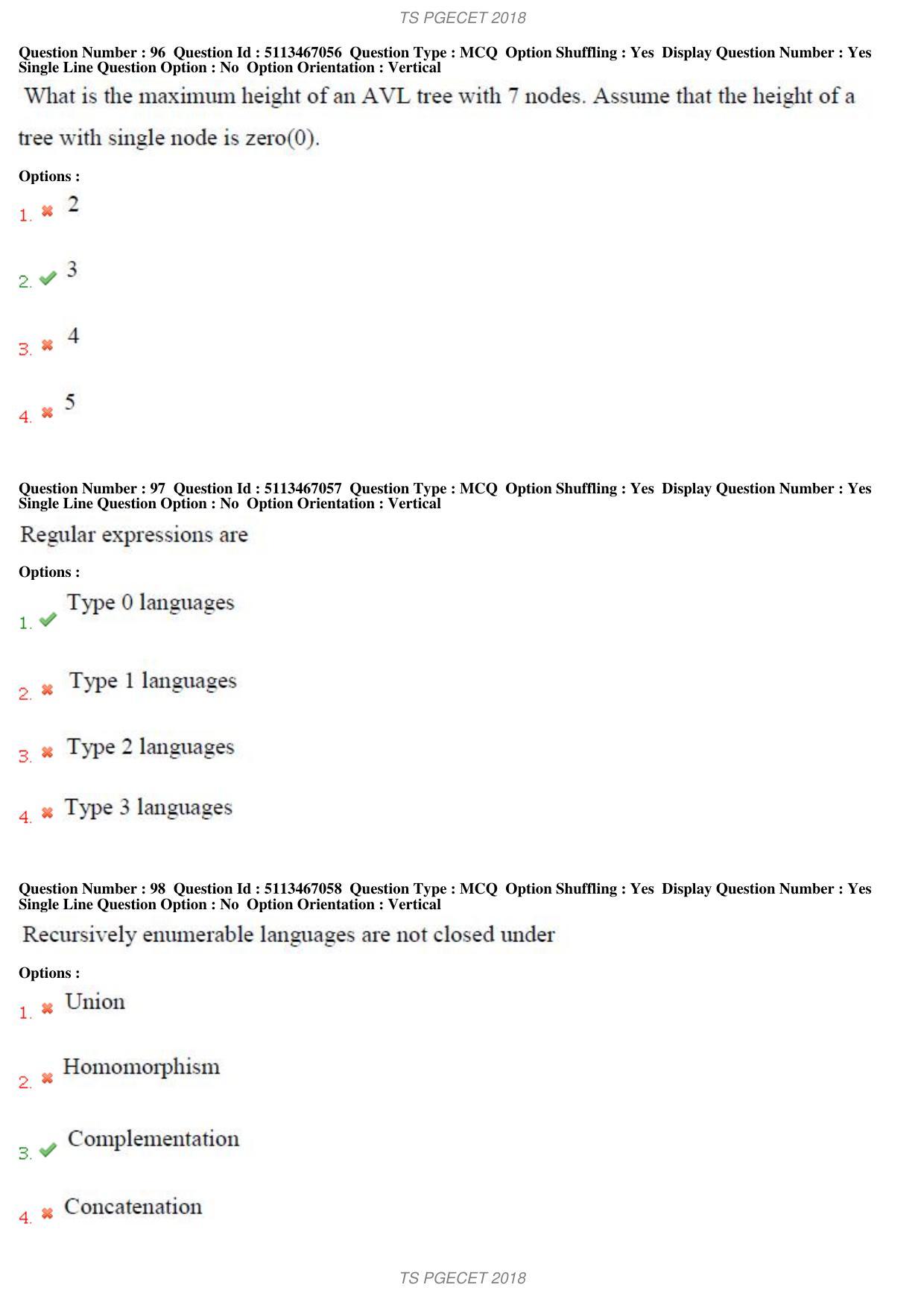 TS PGECET 2018: Computer Science & Information Tech Question Papers - Page 36
