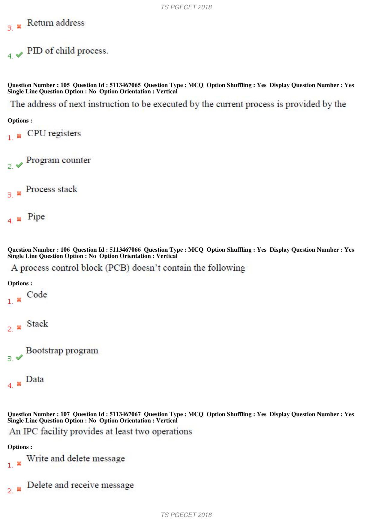 TS PGECET 2018: Computer Science & Information Tech Question Papers - Page 39