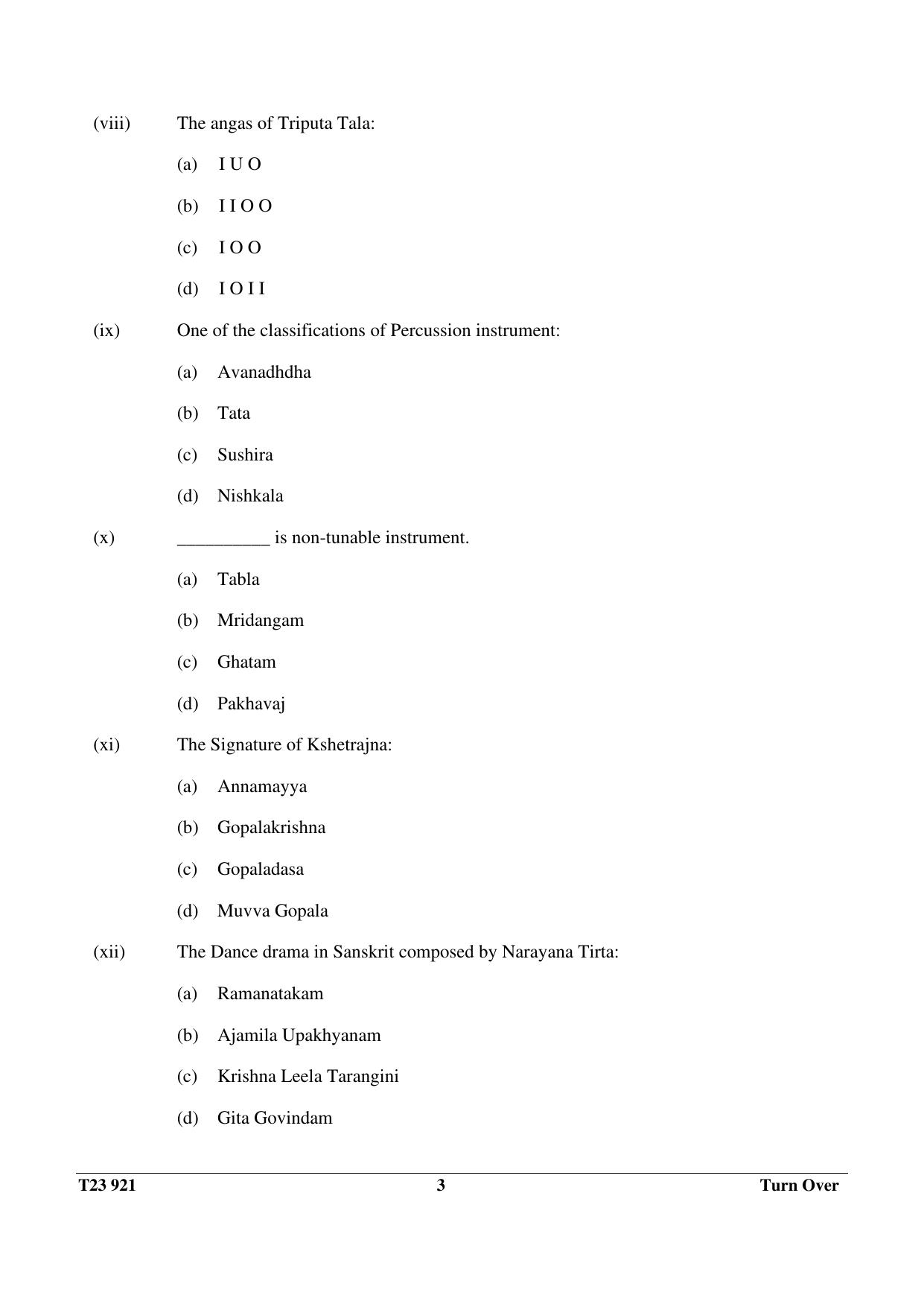 ICSE Class 10 CARNATIC MUSIC 2023 Question Paper - Page 3