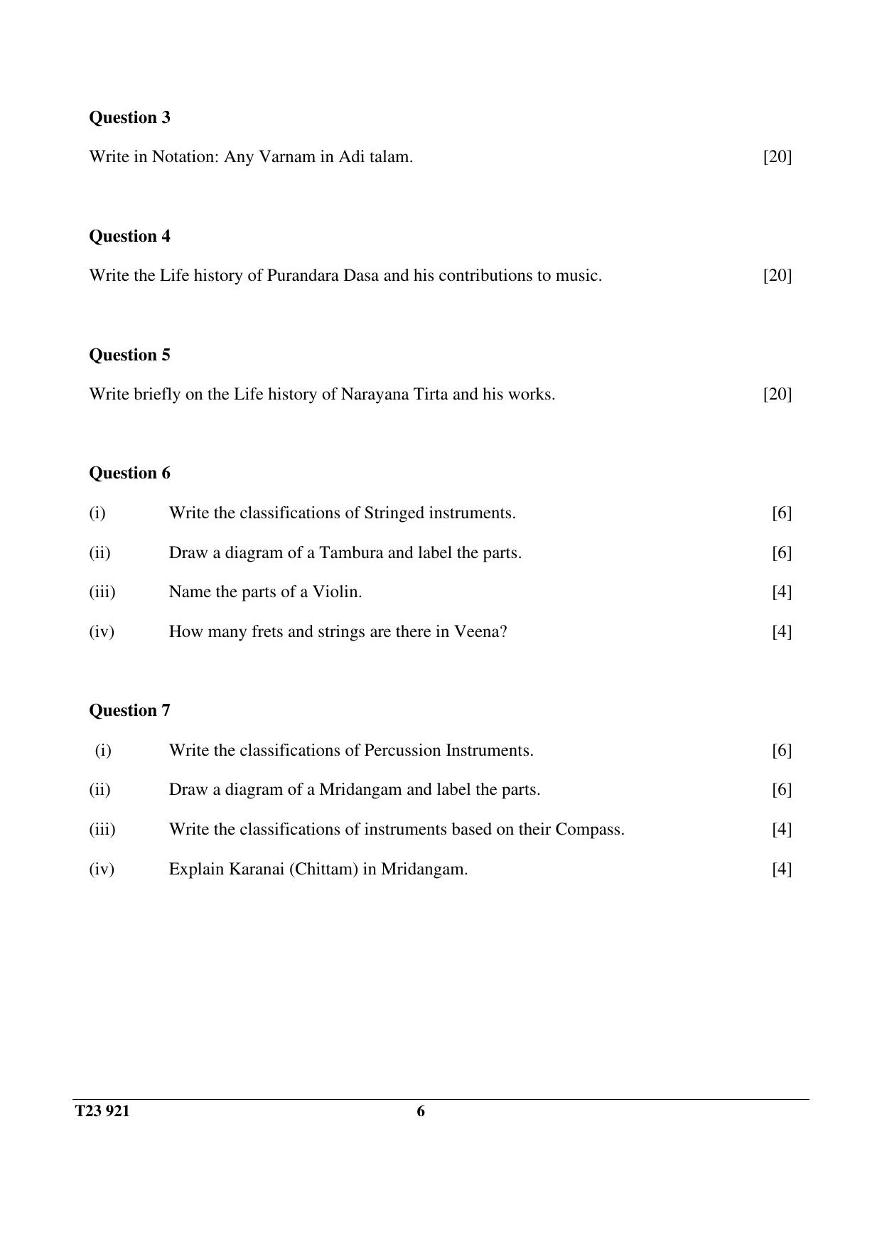 ICSE Class 10 CARNATIC MUSIC 2023 Question Paper - Page 6