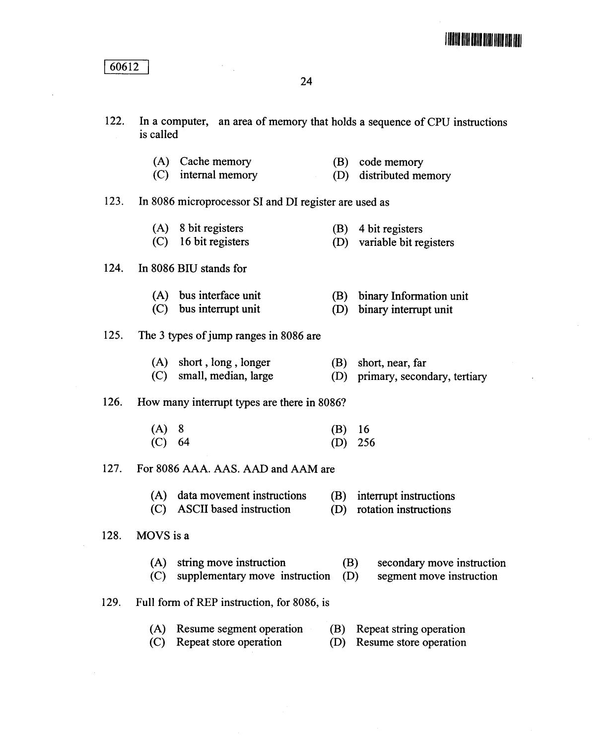 CUSAT CAT 2012 Electronic Science Question Paper - Page 25