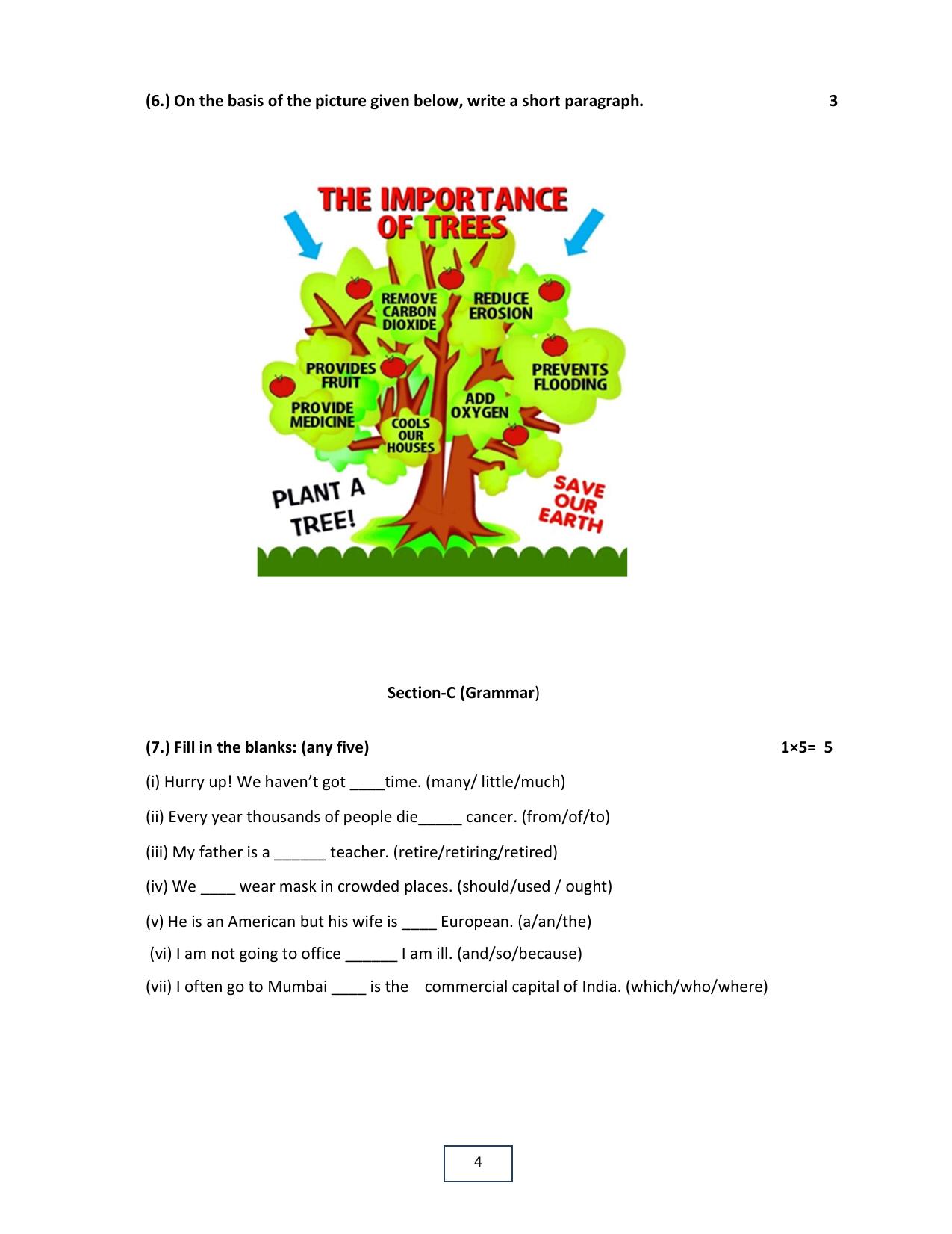 MP Board Class 10 English 2024 Sample Paper - Page 4