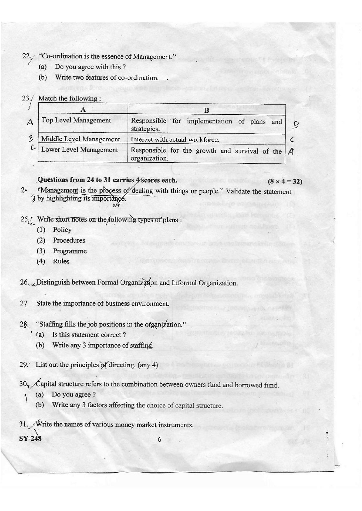 Kerala Plus Two 2021 Business Studies Annual Question Paper - Page 6