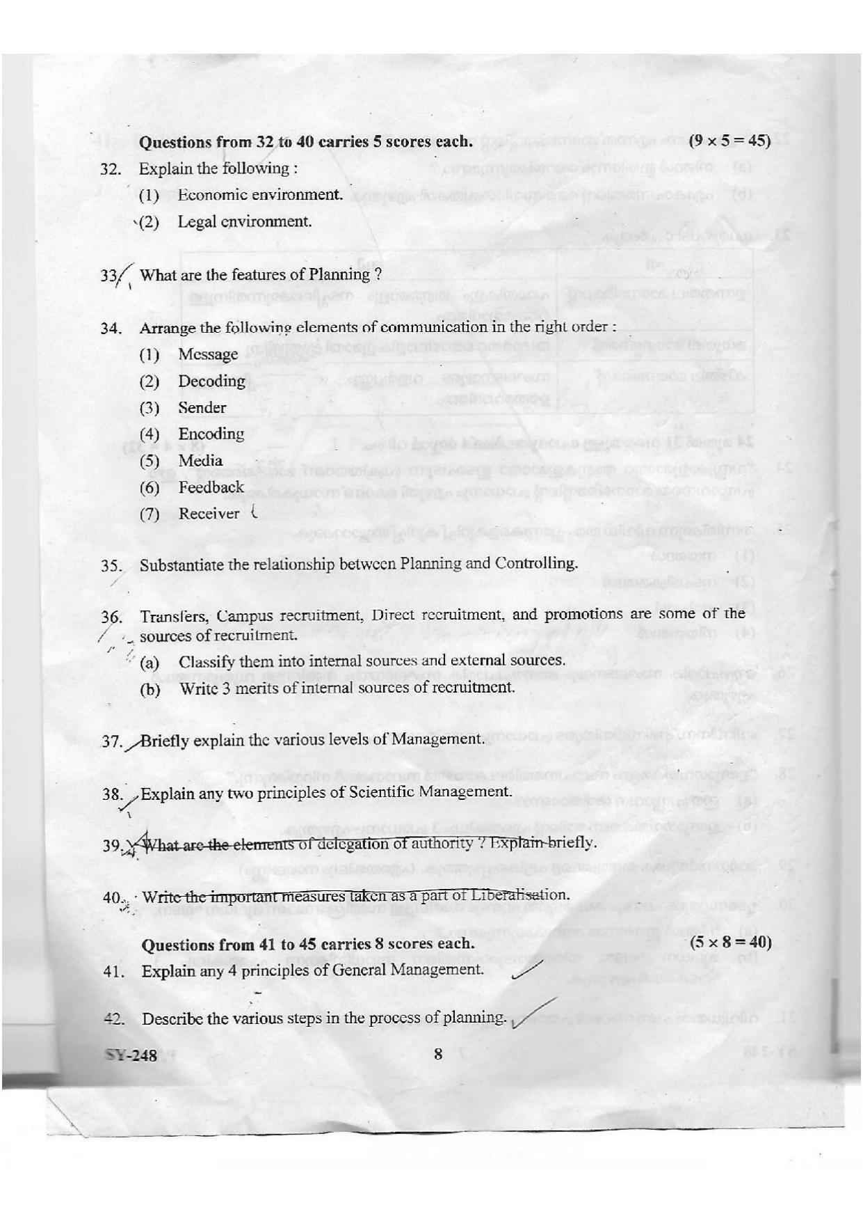 Kerala Plus Two 2021 Business Studies Annual Question Paper - Page 8