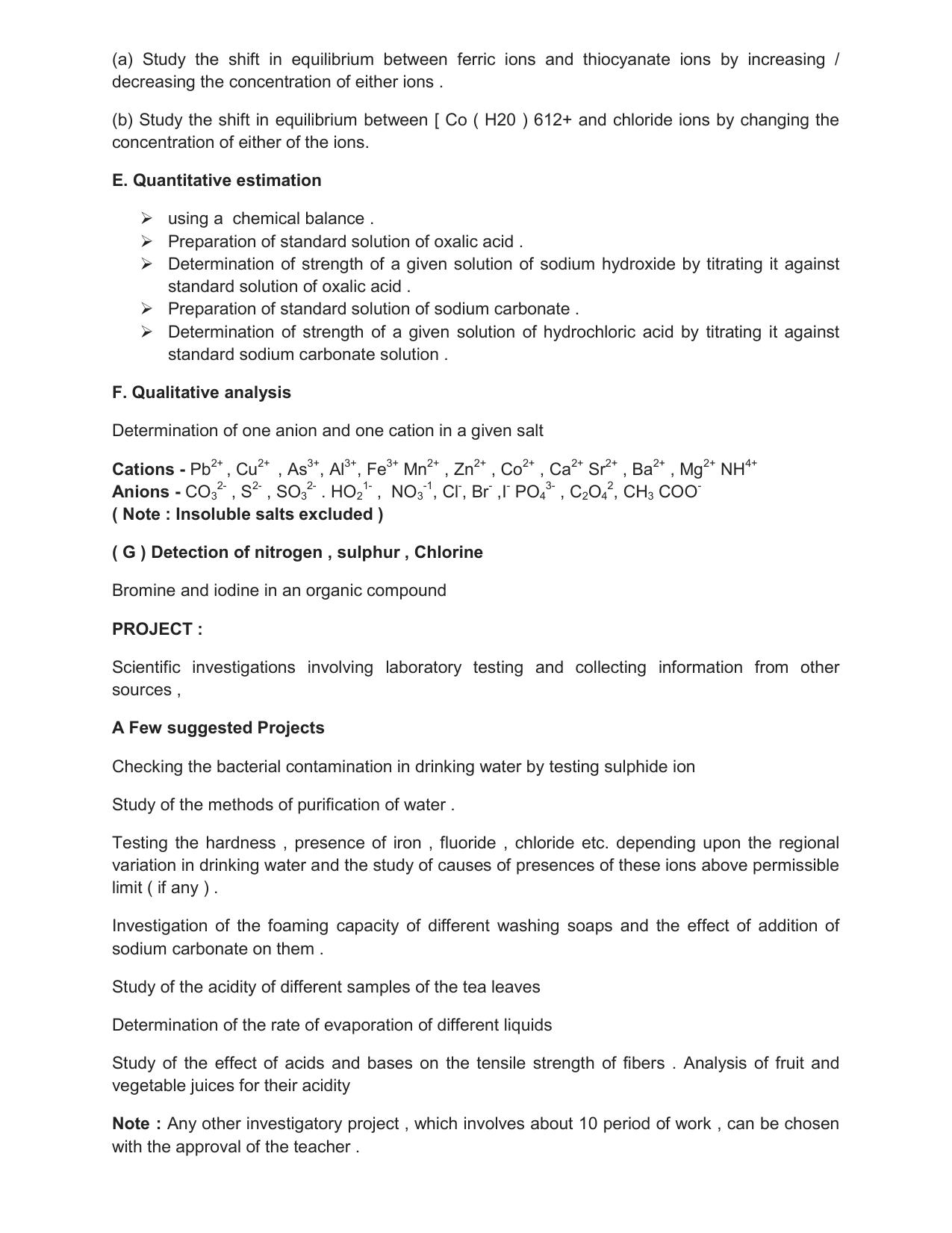 HP Board Class 11th Syllabus for Chemistry - Page 3