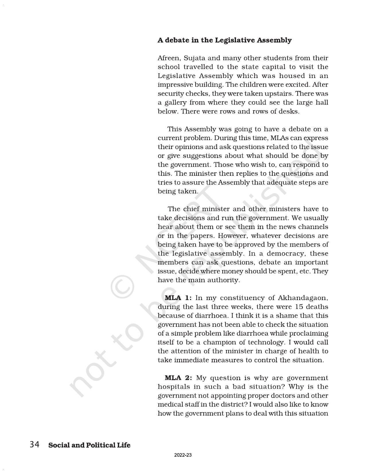 NCERT Book for Class 7 Social Science(Civics): Chapter 3-How the State Government Works - Page 5