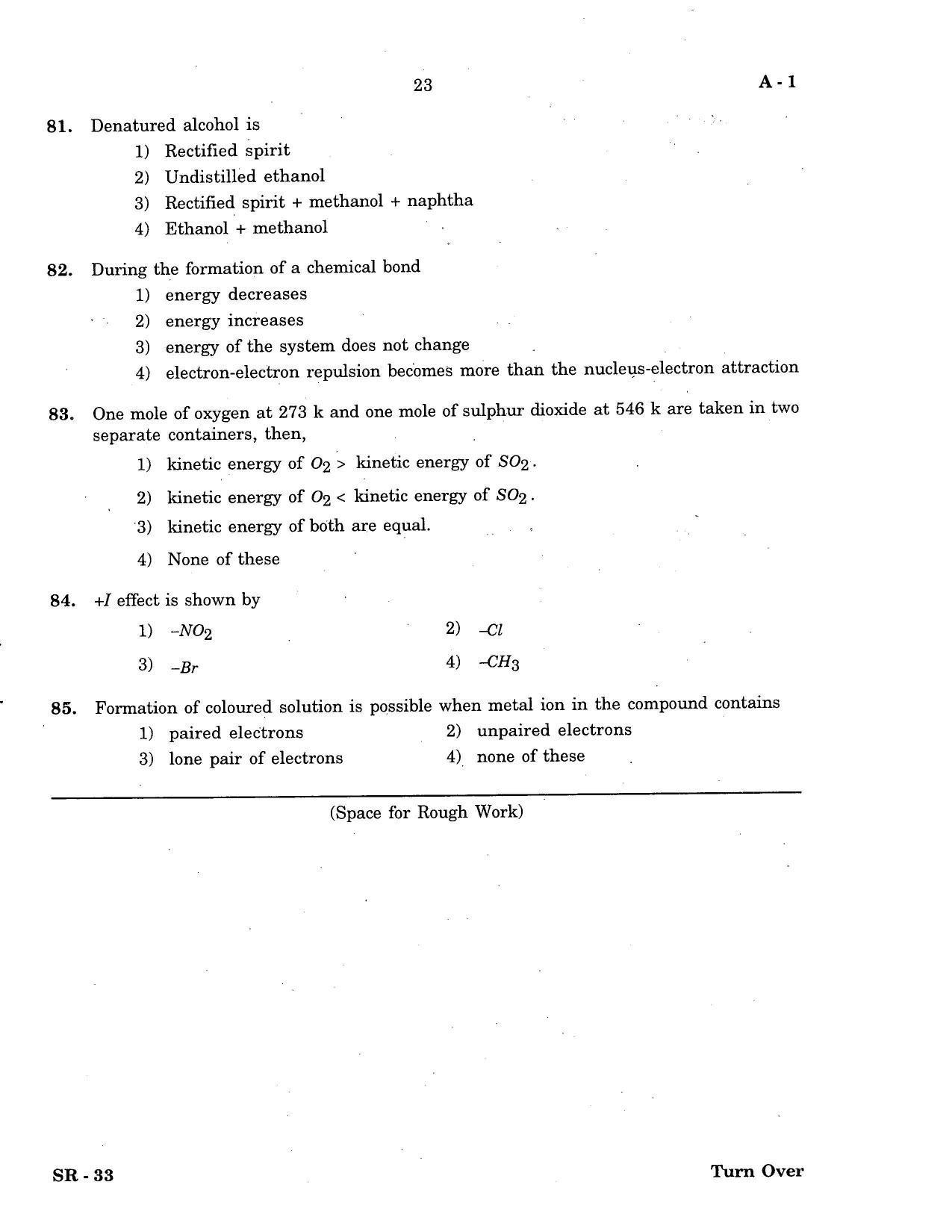 COMEDK UGET 2020 Chemistry Question Paper - Page 5