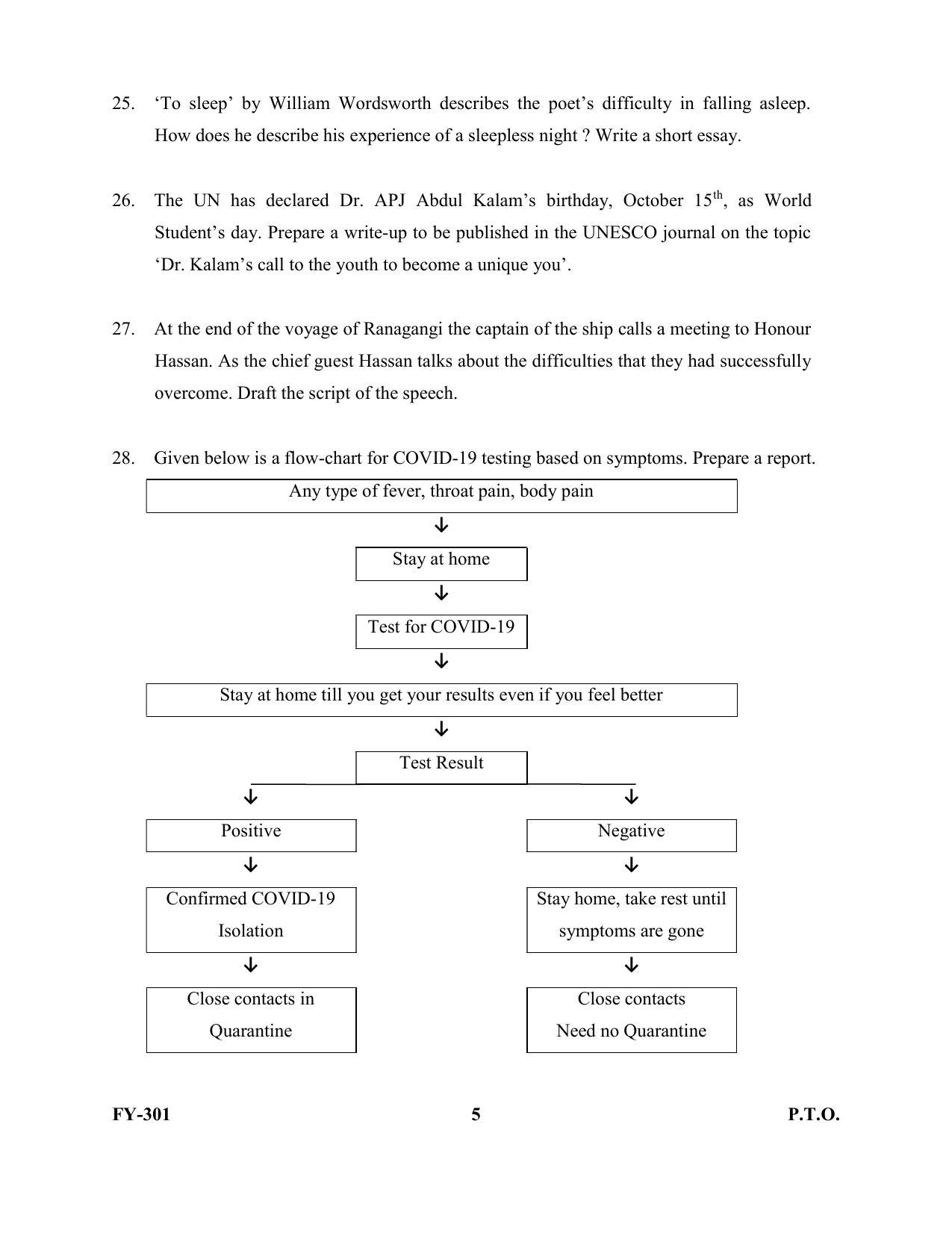 Kerala Plus One 2021 English Question Papers (Model) - Page 5
