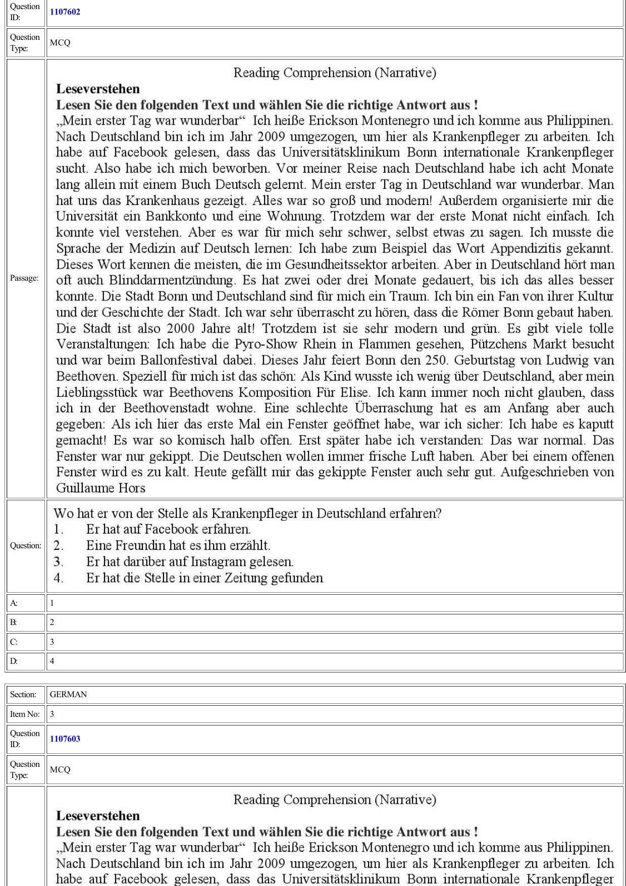 CUET 2022 Question Paper of German - Page 2