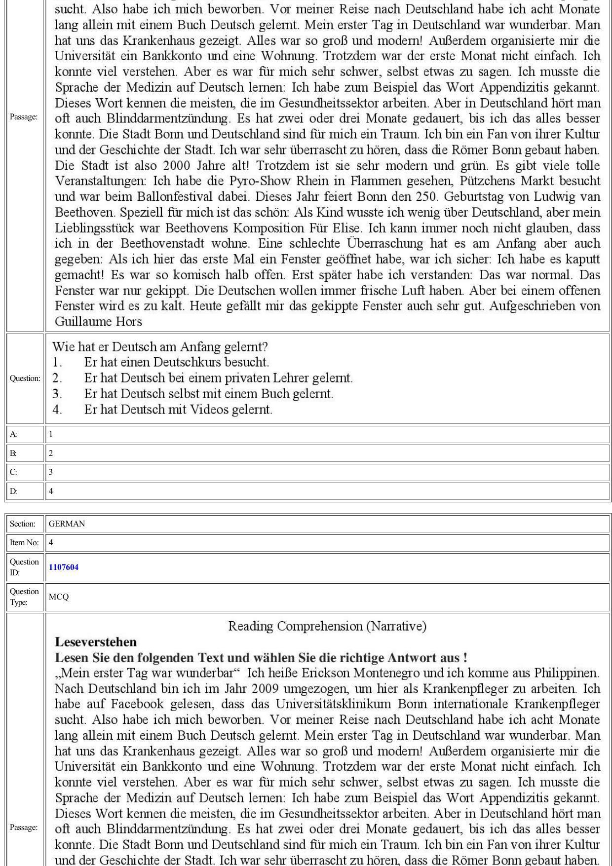 CUET 2022 Question Paper of German - Page 3