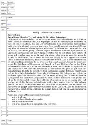 CUET 2022 Question Paper of German