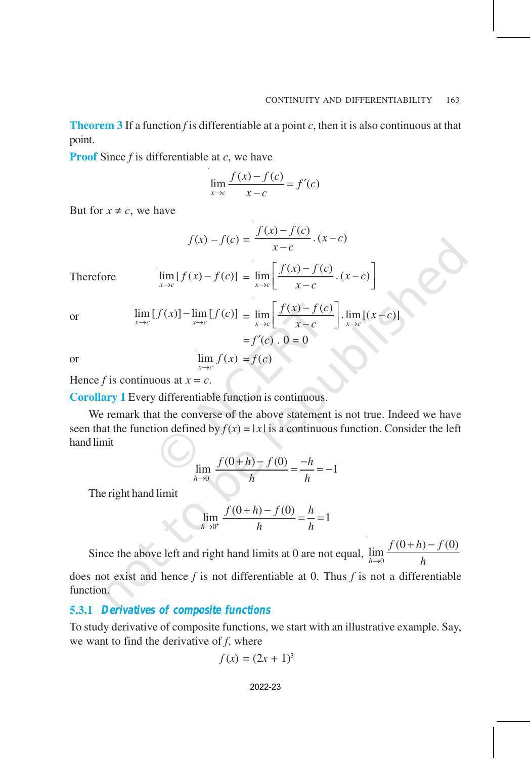 NCERT Book for Class 12 Maths Chapter 5 Continuity and Differentiability - Page 17