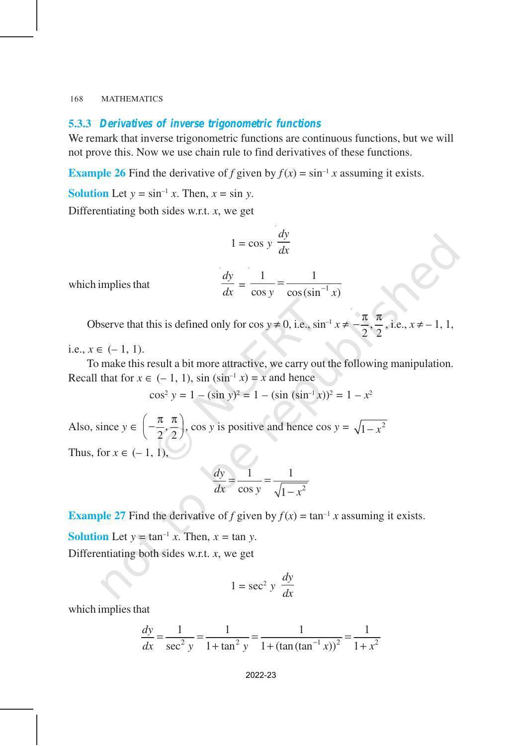 NCERT Book for Class 12 Maths Chapter 5 Continuity and Differentiability - Page 22