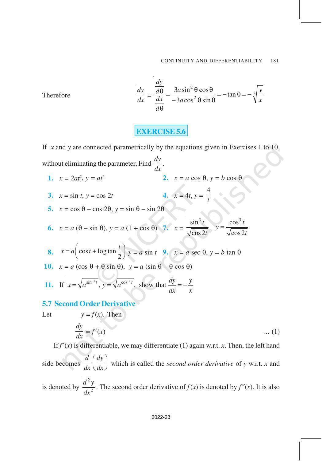 NCERT Book for Class 12 Maths Chapter 5 Continuity and Differentiability - Page 35