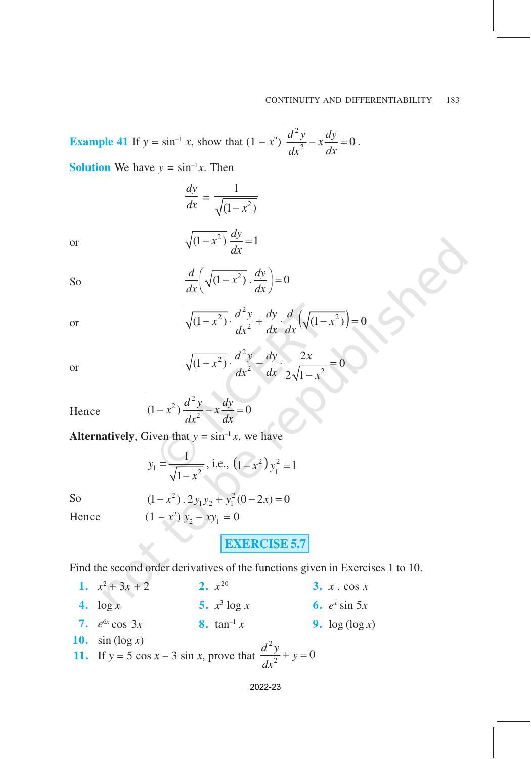 NCERT Book for Class 12 Maths Chapter 5 Continuity and Differentiability - Page 37