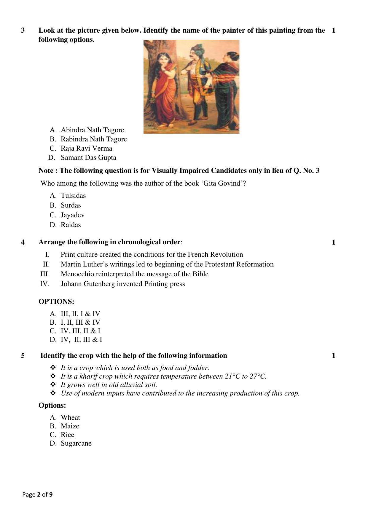 CBSE Class 10 Social Science Sample Papers 2023 - Page 2