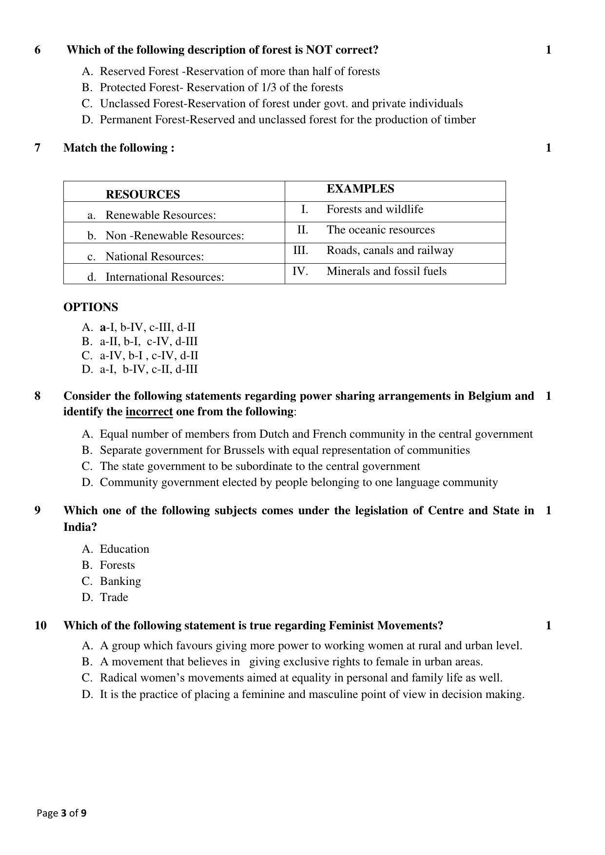 CBSE Class 10 Social Science Sample Papers 2023 - Page 3