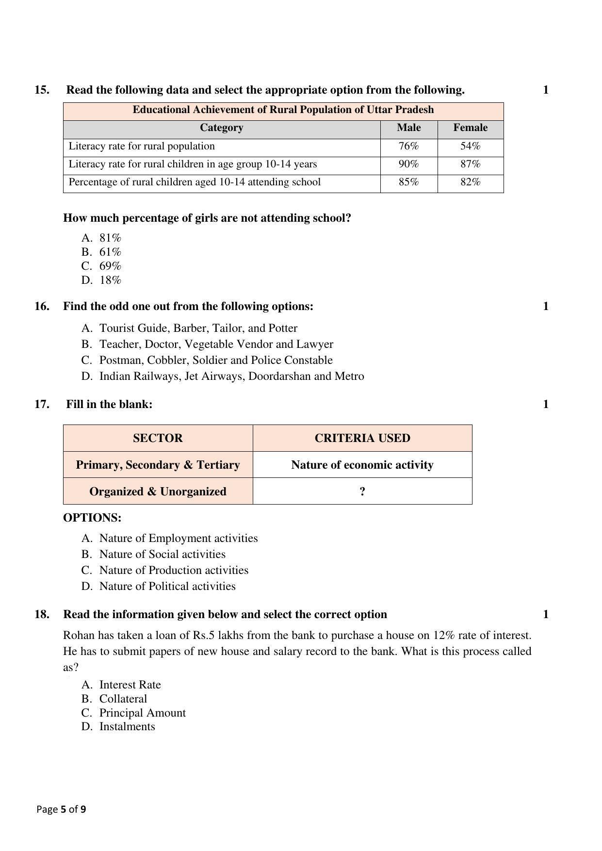 CBSE Class 10 Social Science Sample Papers 2023 - Page 5