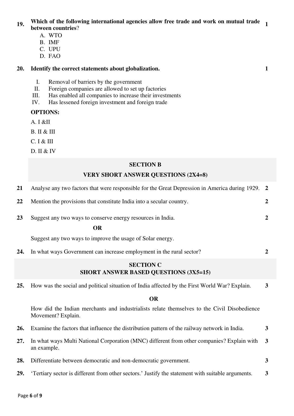 CBSE Class 10 Social Science Sample Papers 2023 - Page 6