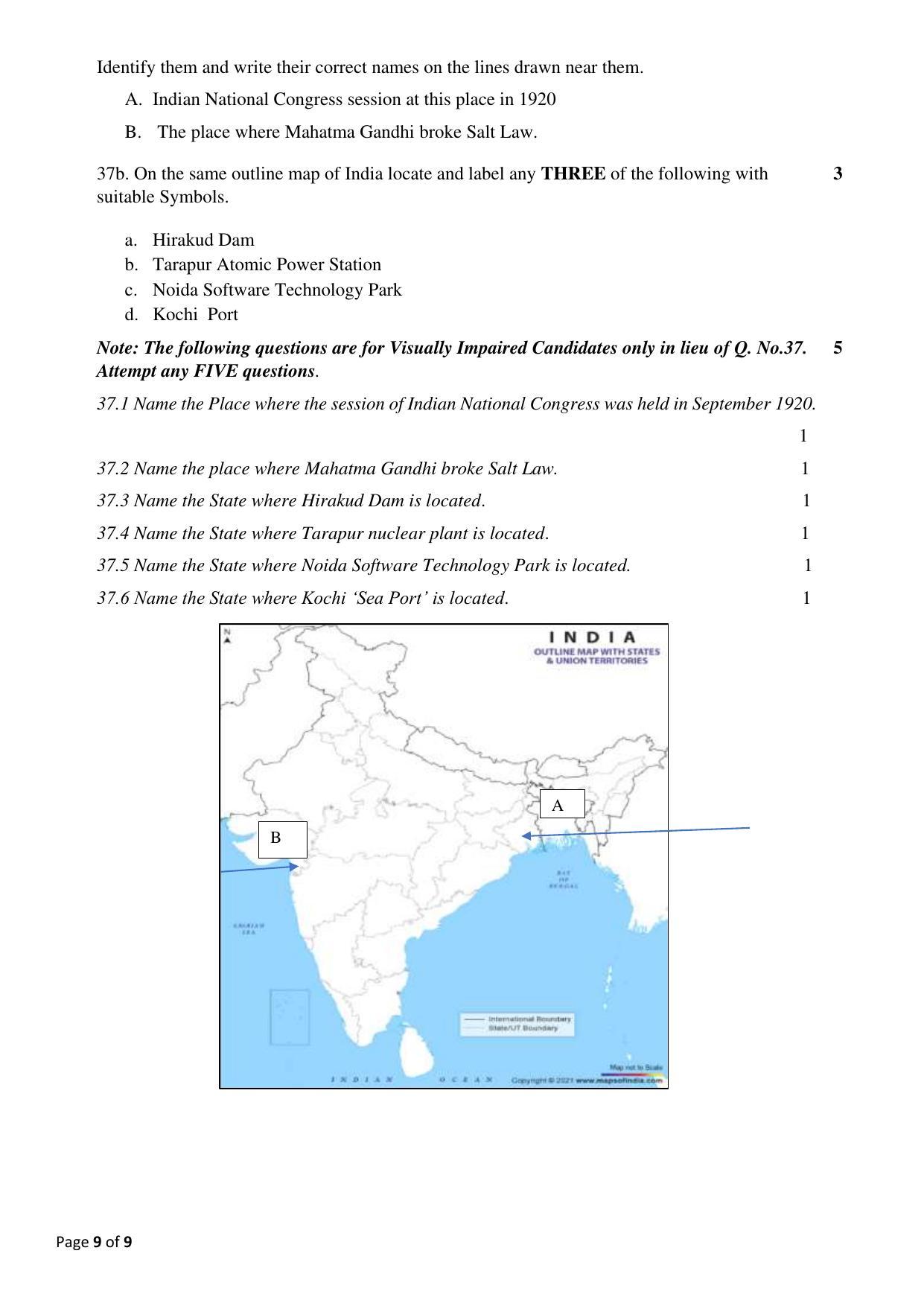 CBSE Class 10 Social Science Sample Papers 2023 - Page 9