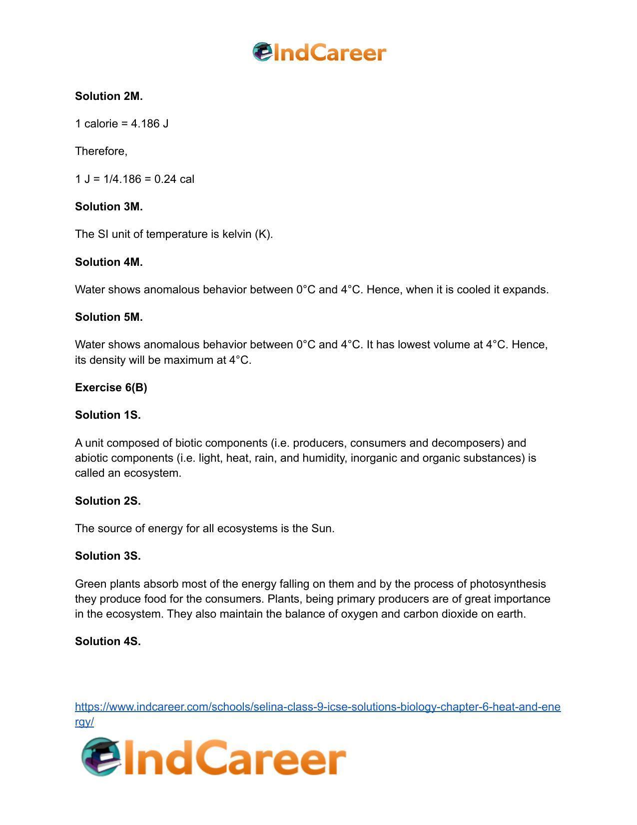 Selina Class 9 ICSE Solutions Biology : Chapter 6- Heat and Energy - Page 8