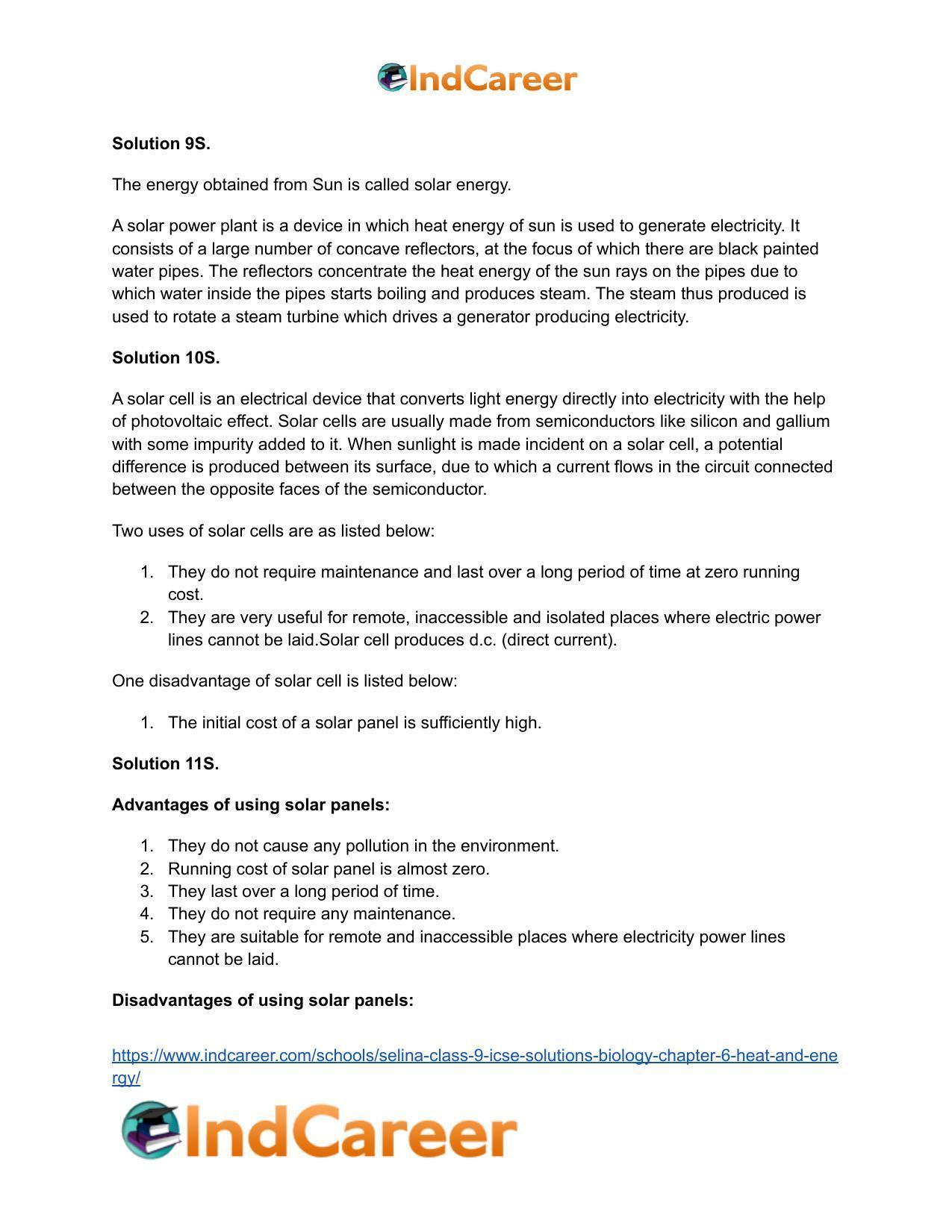 Selina Class 9 ICSE Solutions Biology : Chapter 6- Heat and Energy - Page 17