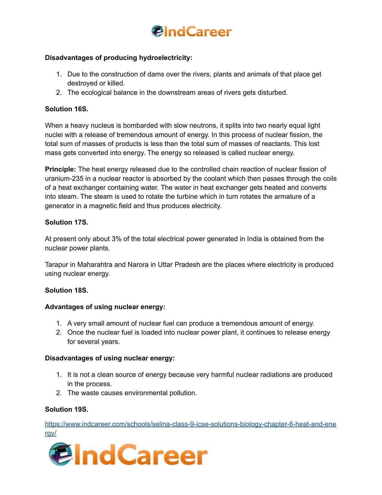 Selina Class 9 ICSE Solutions Biology : Chapter 6- Heat and Energy - Page 19