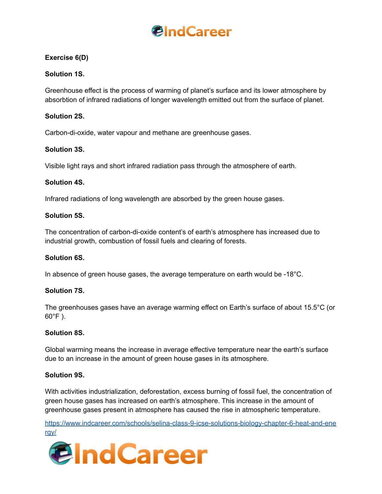 Selina Class 9 ICSE Solutions Biology : Chapter 6- Heat and Energy - Page 21