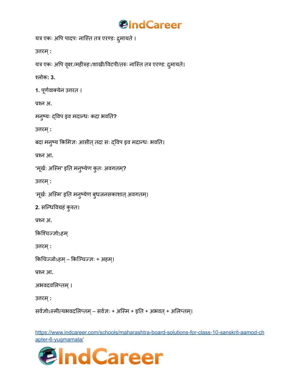 Maharashtra Board Solutions for Class 10- Sanskrit Aamod: Chapter 6- युग्ममाला - Page 6