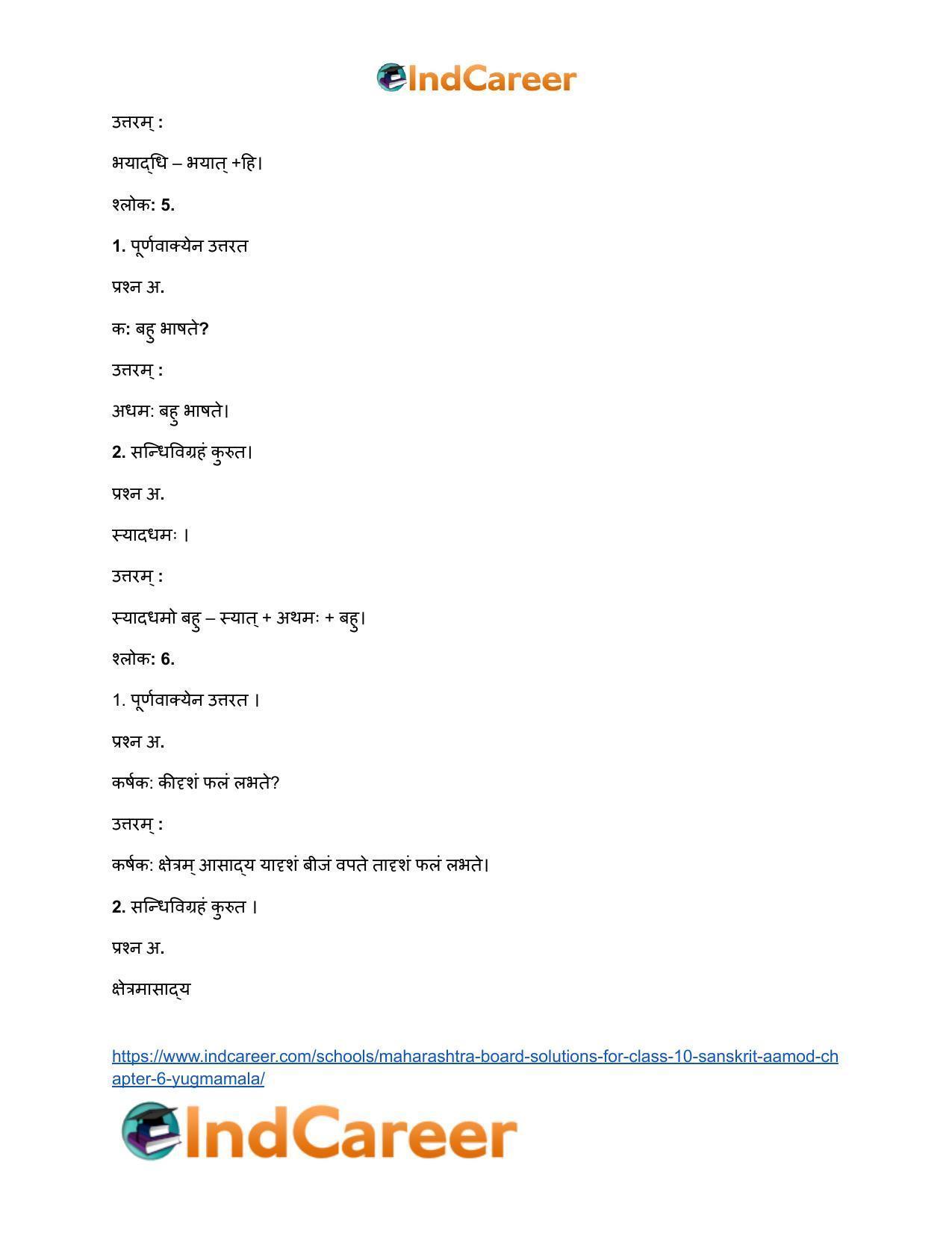 Maharashtra Board Solutions for Class 10- Sanskrit Aamod: Chapter 6- युग्ममाला - Page 8