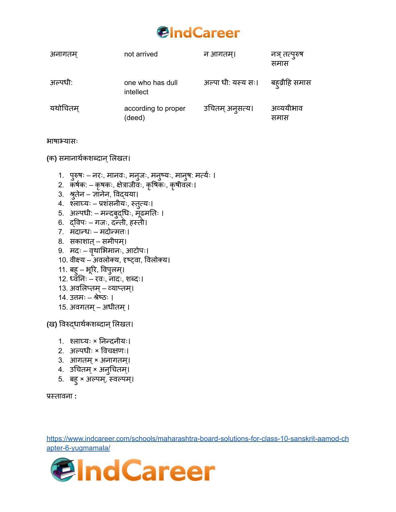 Maharashtra Board Solutions for Class 10- Sanskrit Aamod: Chapter 6- युग्ममाला - Page 16