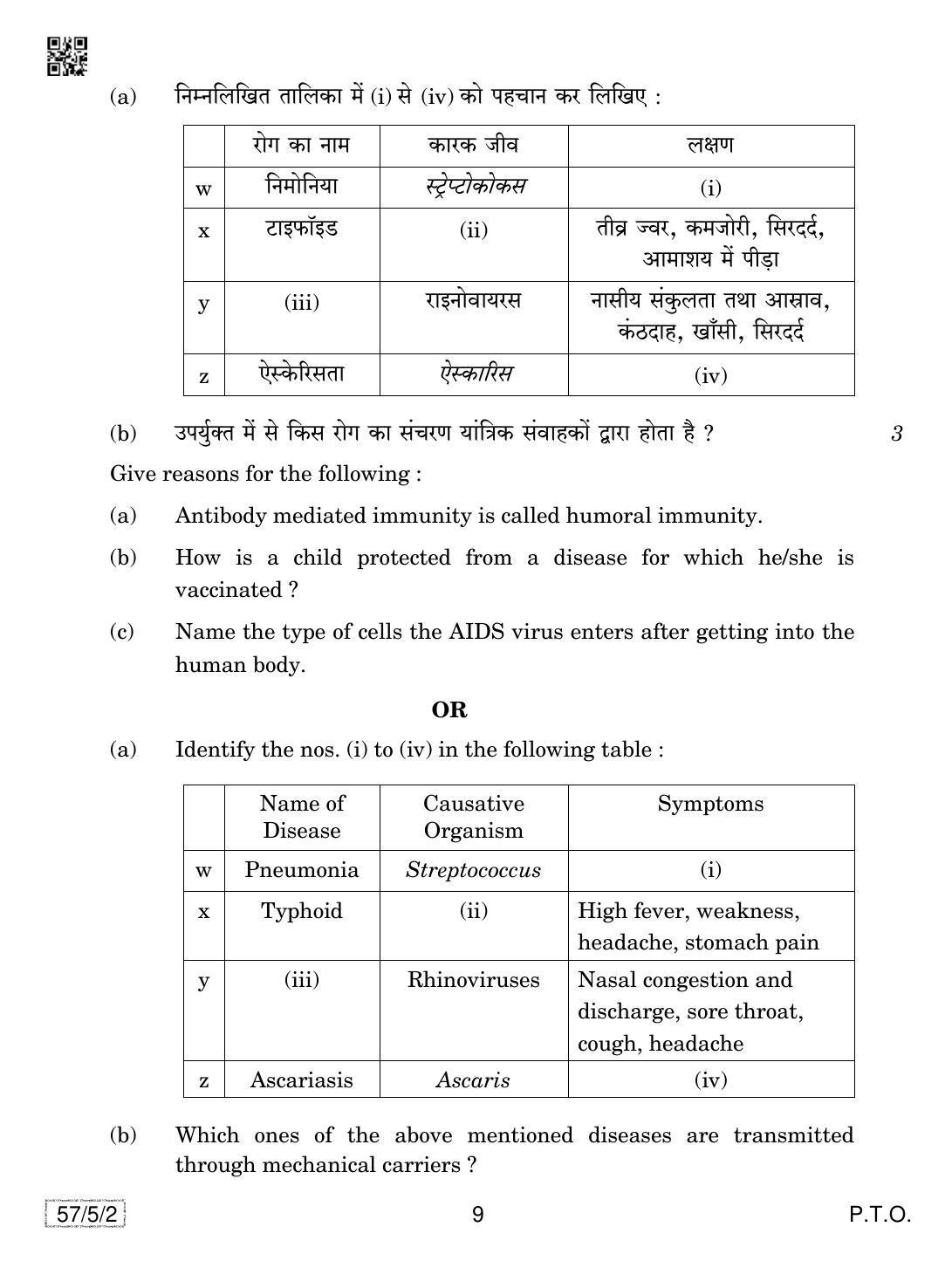 CBSE Class 12 57-5-2 Biology 2019 Question Paper - Page 9