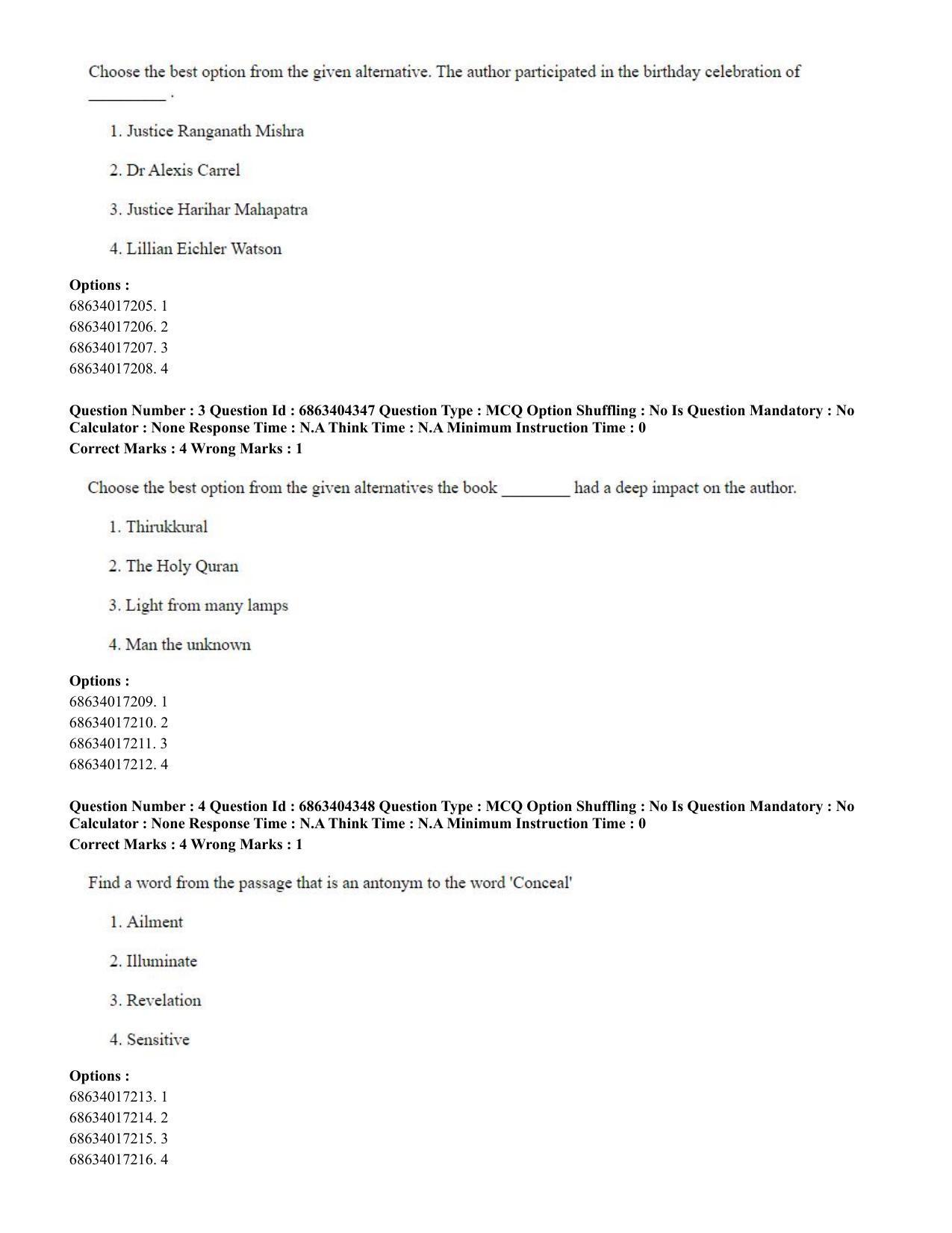 CUET PG 2023: SCQP19 – Mathematics (Eng.) - Shift 1 (5-06-2023) Question Paper - Page 3