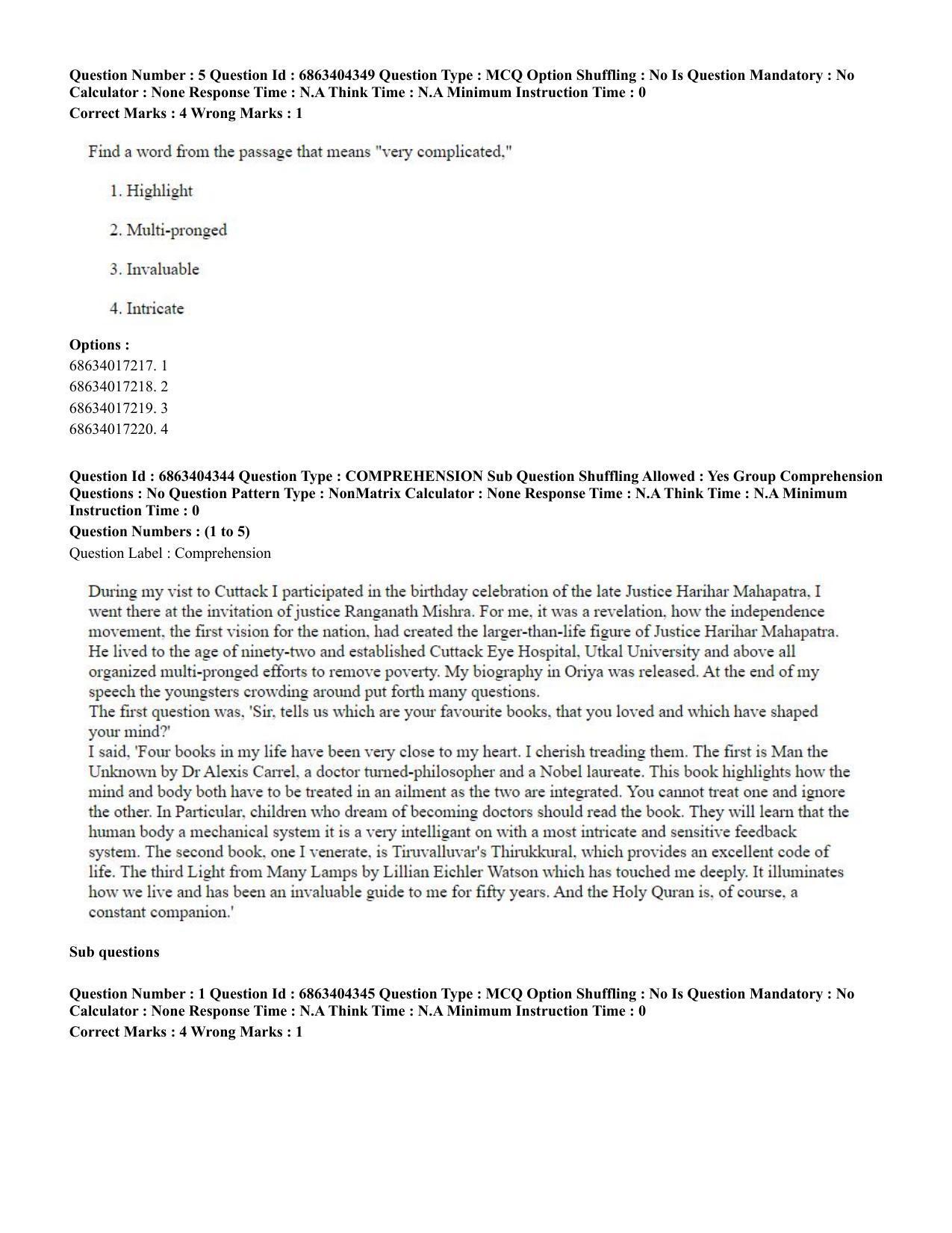 CUET PG 2023: SCQP19 – Mathematics (Eng.) - Shift 1 (5-06-2023) Question Paper - Page 4
