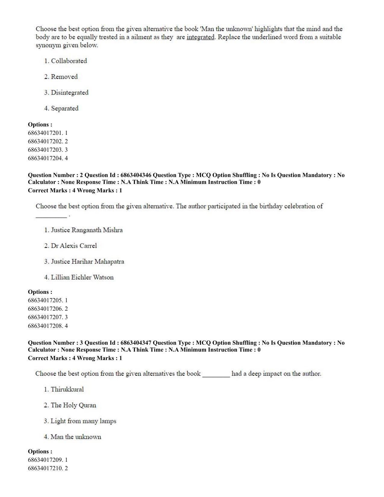 CUET PG 2023: SCQP19 – Mathematics (Eng.) - Shift 1 (5-06-2023) Question Paper - Page 5