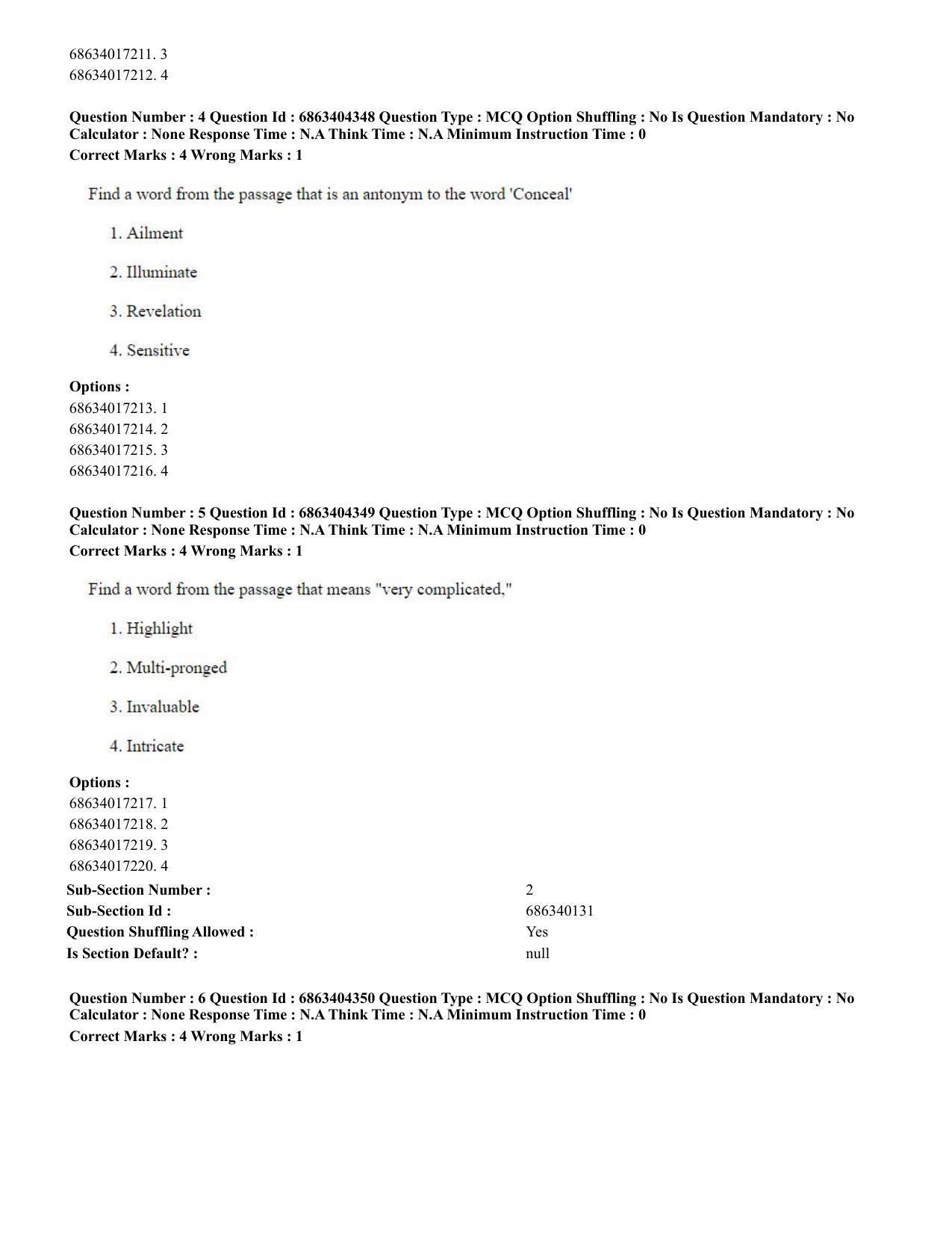 CUET PG 2023: SCQP19 – Mathematics (Eng.) - Shift 1 (5-06-2023) Question Paper - Page 6
