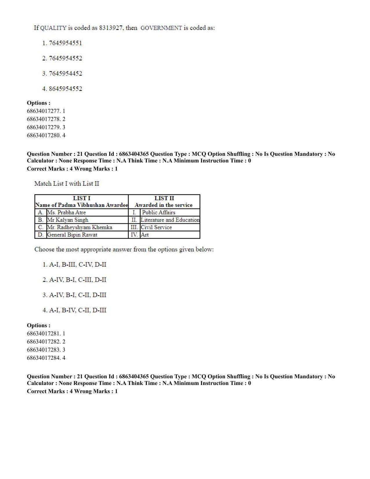 CUET PG 2023: SCQP19 – Mathematics (Eng.) - Shift 1 (5-06-2023) Question Paper - Page 21