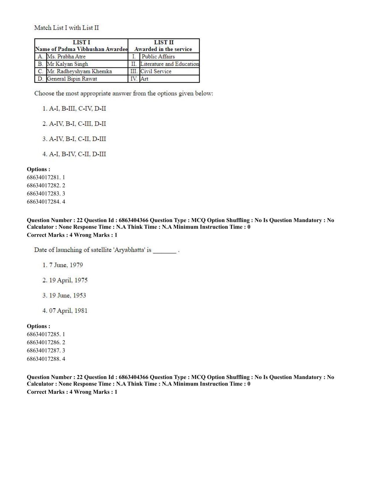 CUET PG 2023: SCQP19 – Mathematics (Eng.) - Shift 1 (5-06-2023) Question Paper - Page 22