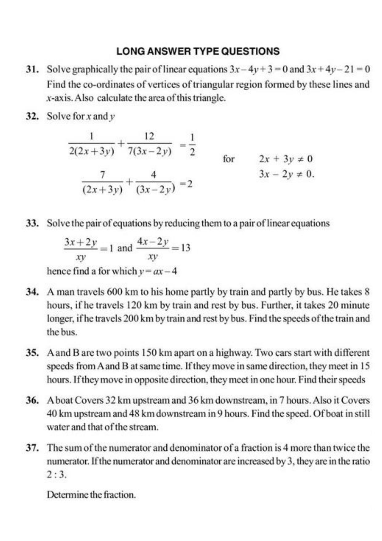 Class 10 Notes, Question & Practice Paper - Mathematics (Topic 3 : Pair of Linear Equations in Two Variables) - Page 8