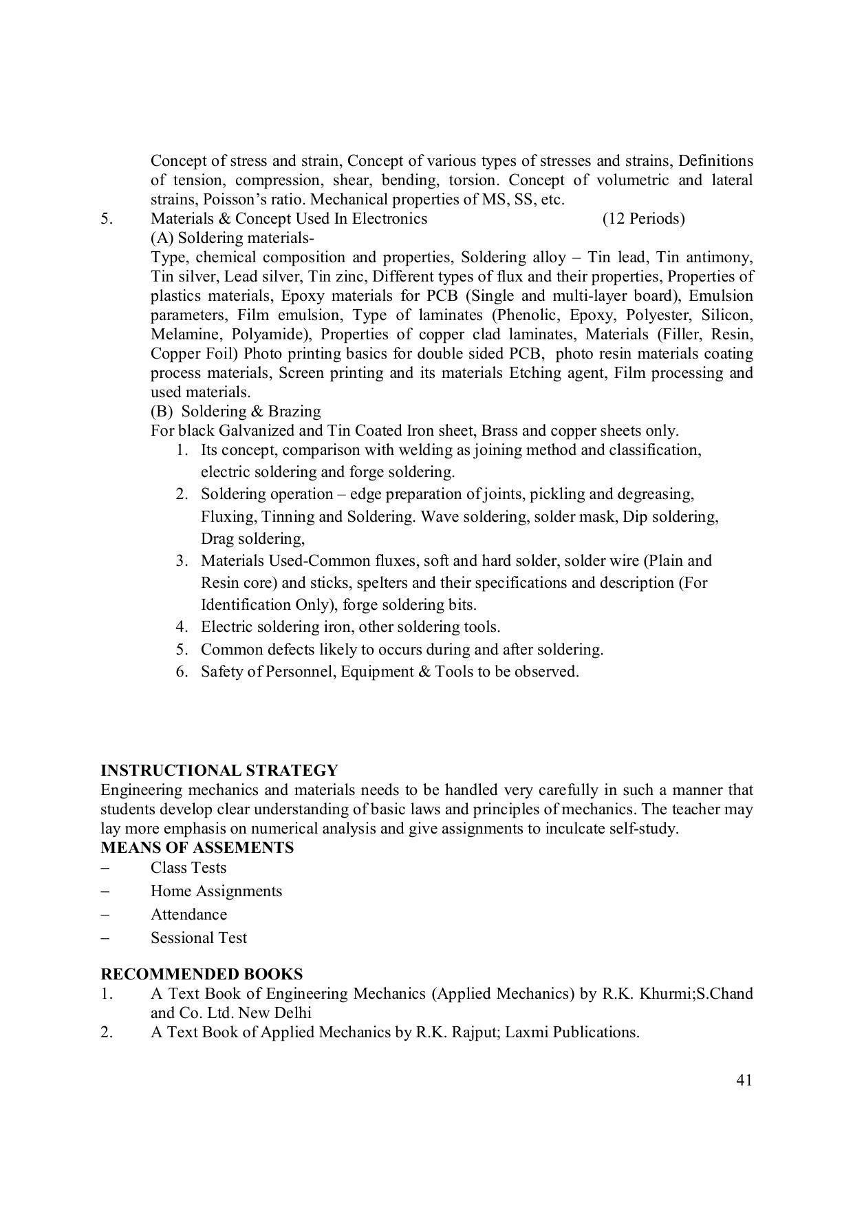 EFFECTIVE FROM JULY 2019-20 - SIX SEMESTER DIPLOMA COURSE IN ELECTRONICS ENGINEERING (MICRO ELECTRONICS) - Page 46