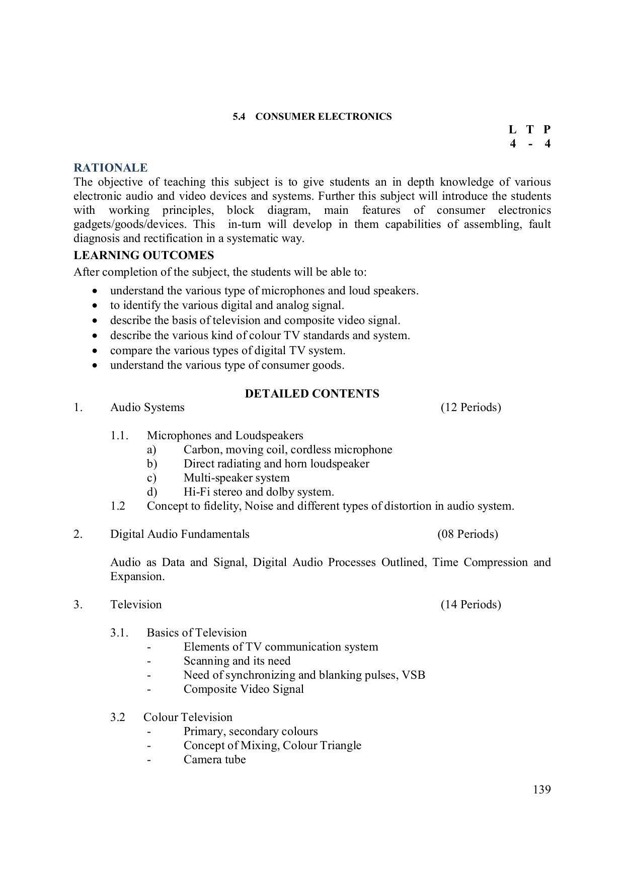 EFFECTIVE FROM JULY 2019-20 - SIX SEMESTER DIPLOMA COURSE IN ELECTRONICS ENGINEERING (MICRO ELECTRONICS) - Page 144