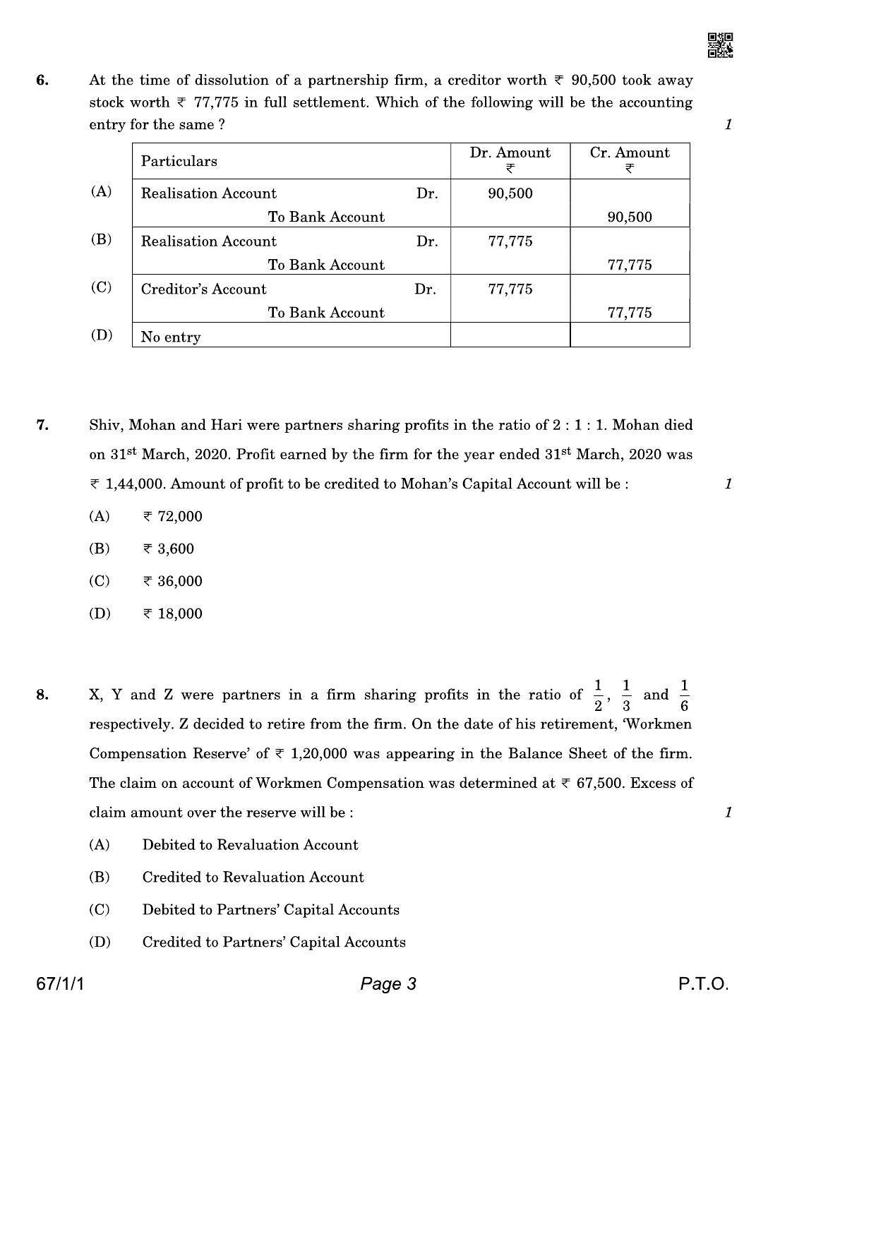 CBSE Class 12 QP_055_Accountancy 2021 Compartment Question Paper - Page 3
