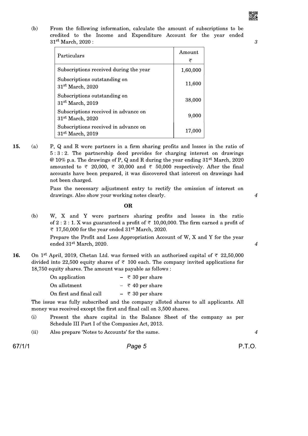 CBSE Class 12 QP_055_Accountancy 2021 Compartment Question Paper - Page 5