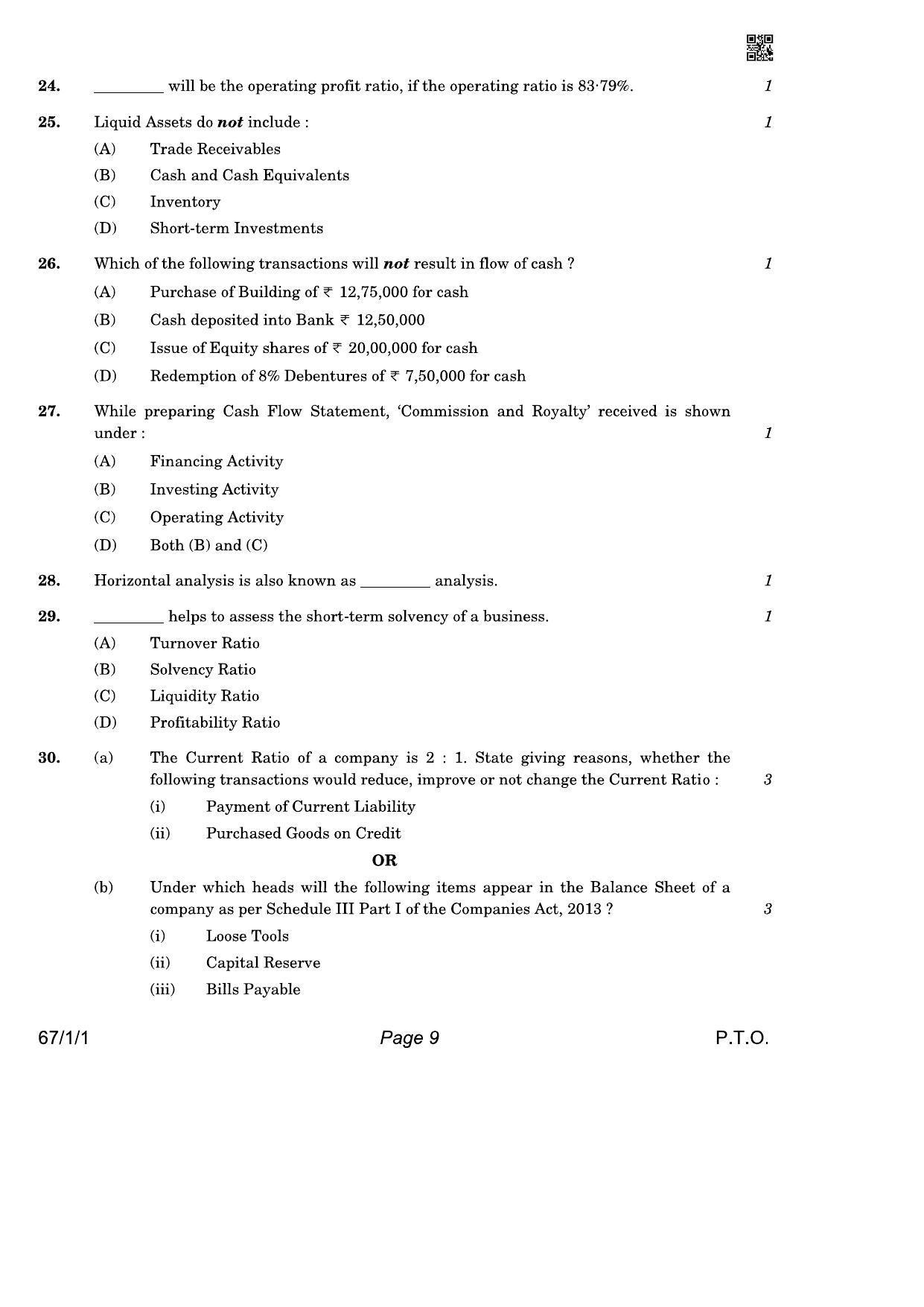 CBSE Class 12 QP_055_Accountancy 2021 Compartment Question Paper - Page 9