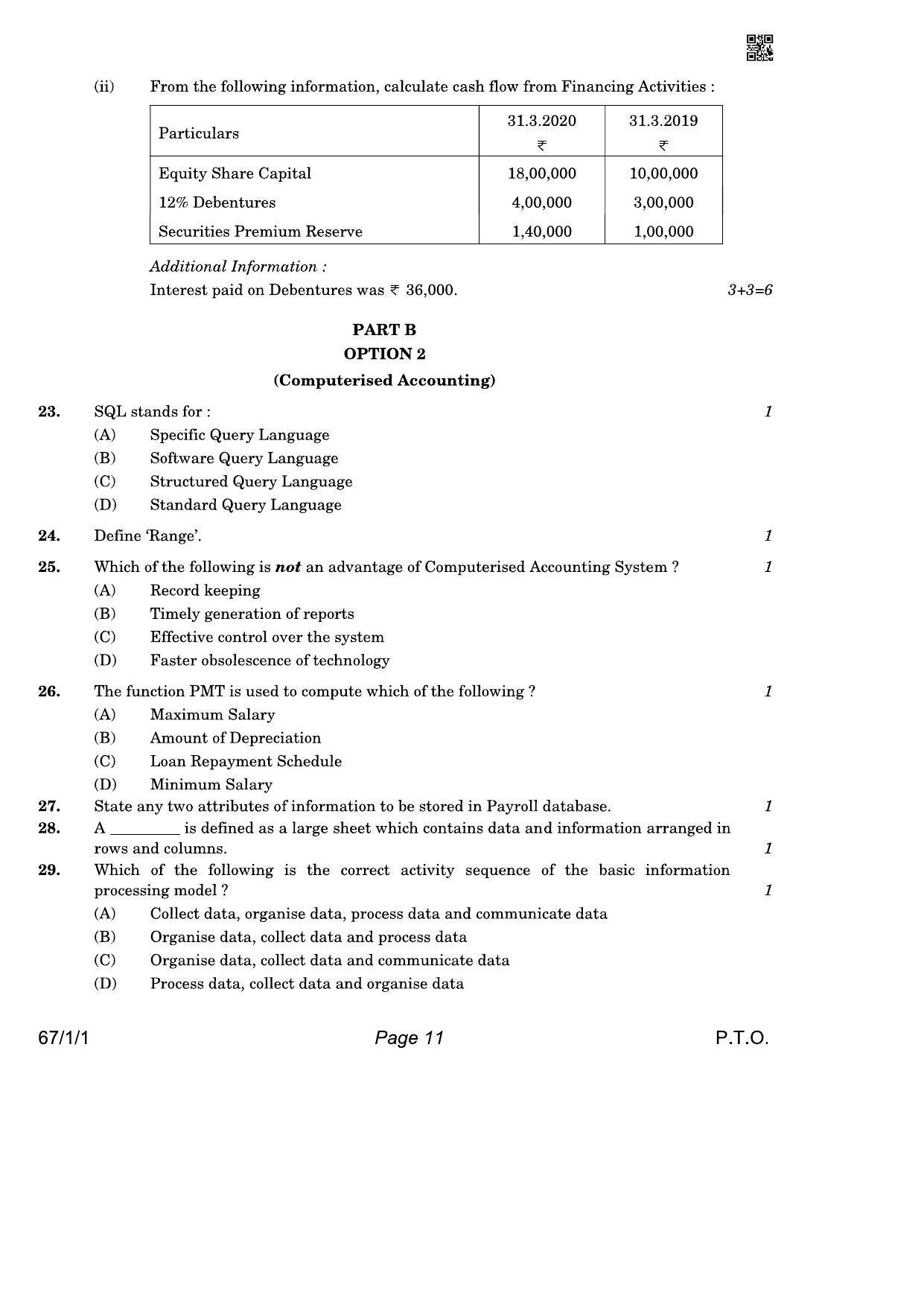 CBSE Class 12 QP_055_Accountancy 2021 Compartment Question Paper - Page 11