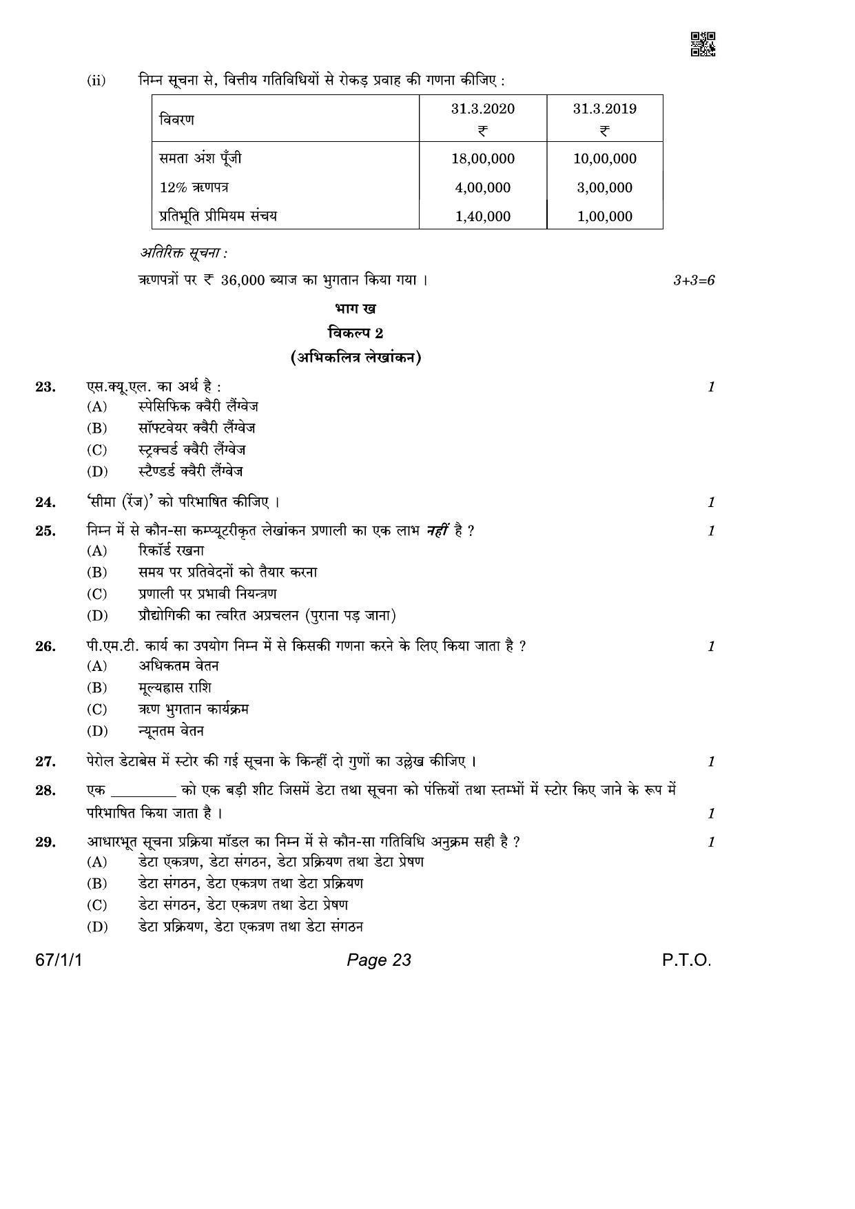 CBSE Class 12 QP_055_Accountancy 2021 Compartment Question Paper - Page 23