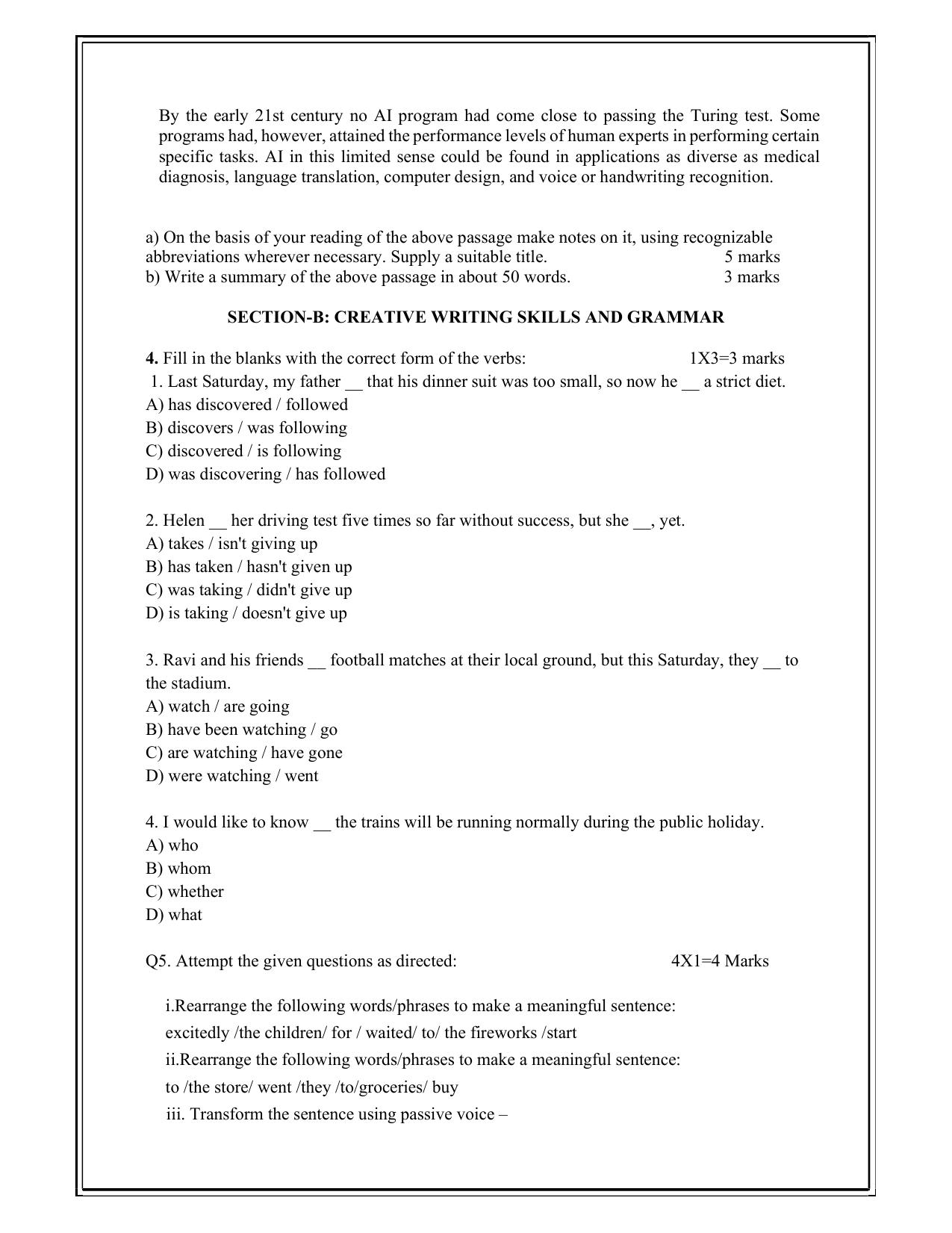 Edudel Class 11 English Practice Papers-2 (2023-24) - Page 7
